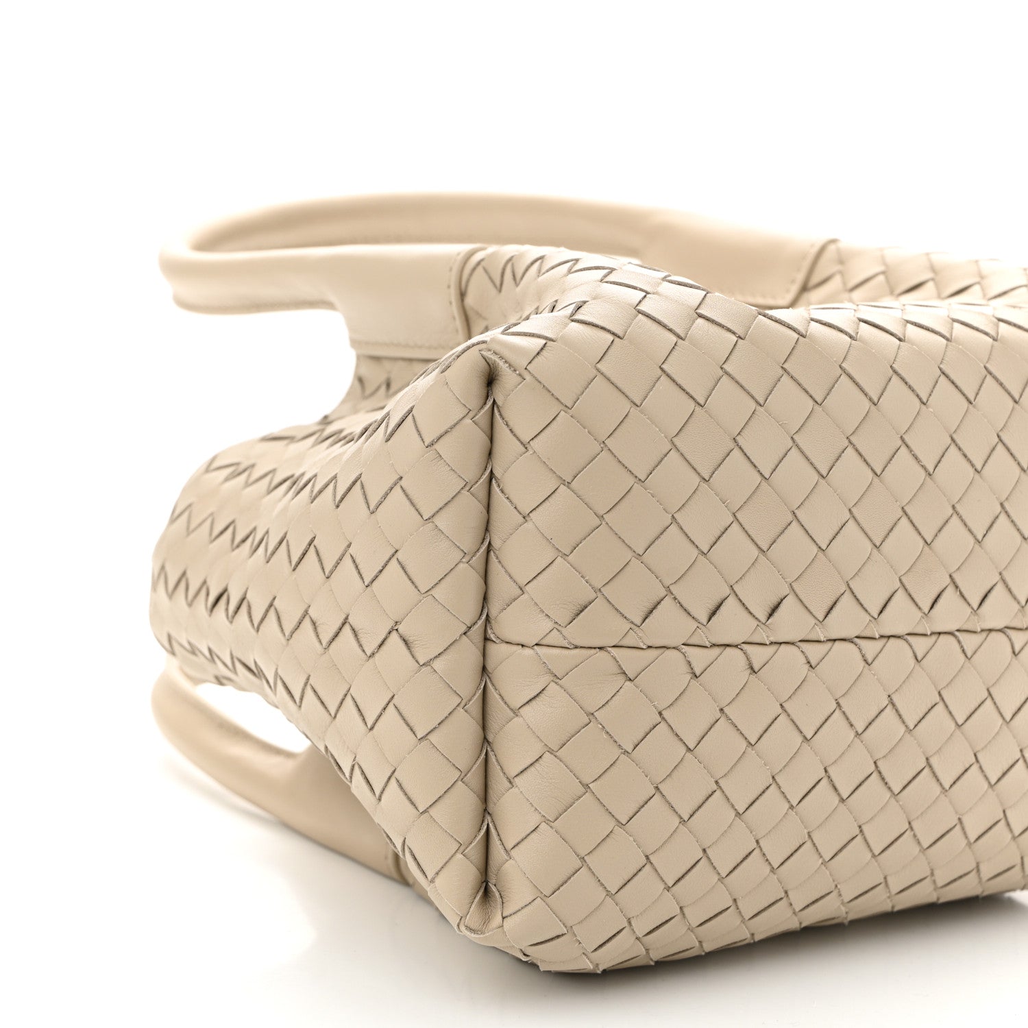 Calfskin Intrecciato Small Pinacoteca Tote Ecru Matcha