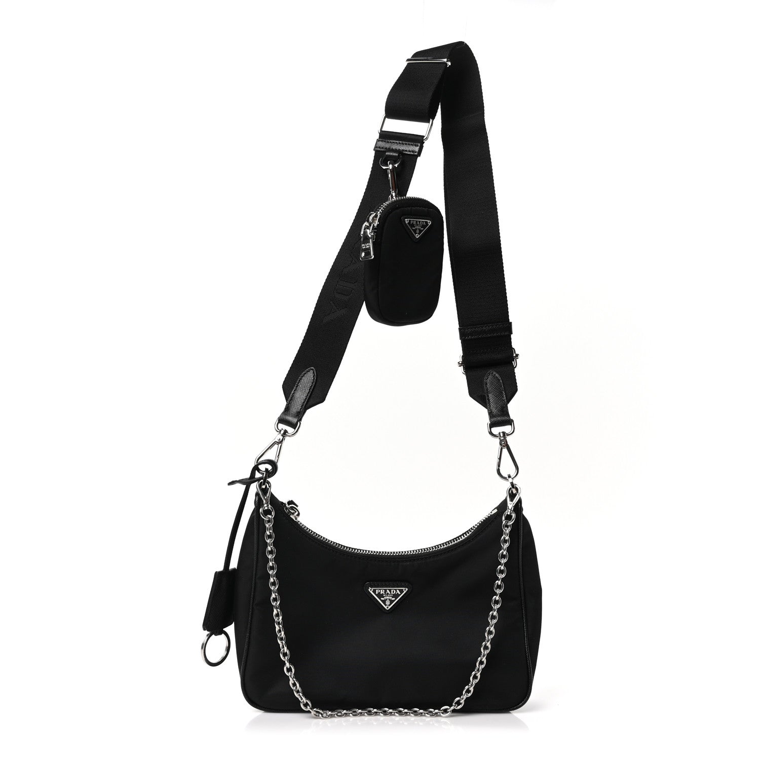 Re-Nylon Saffiano Re-Edition 2005 Shoulder Bag Black