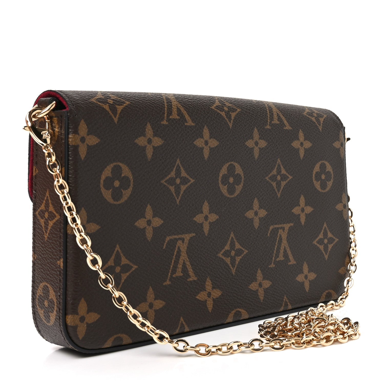 Monogram Pochette Felicie Chain Wallet Fuchsia