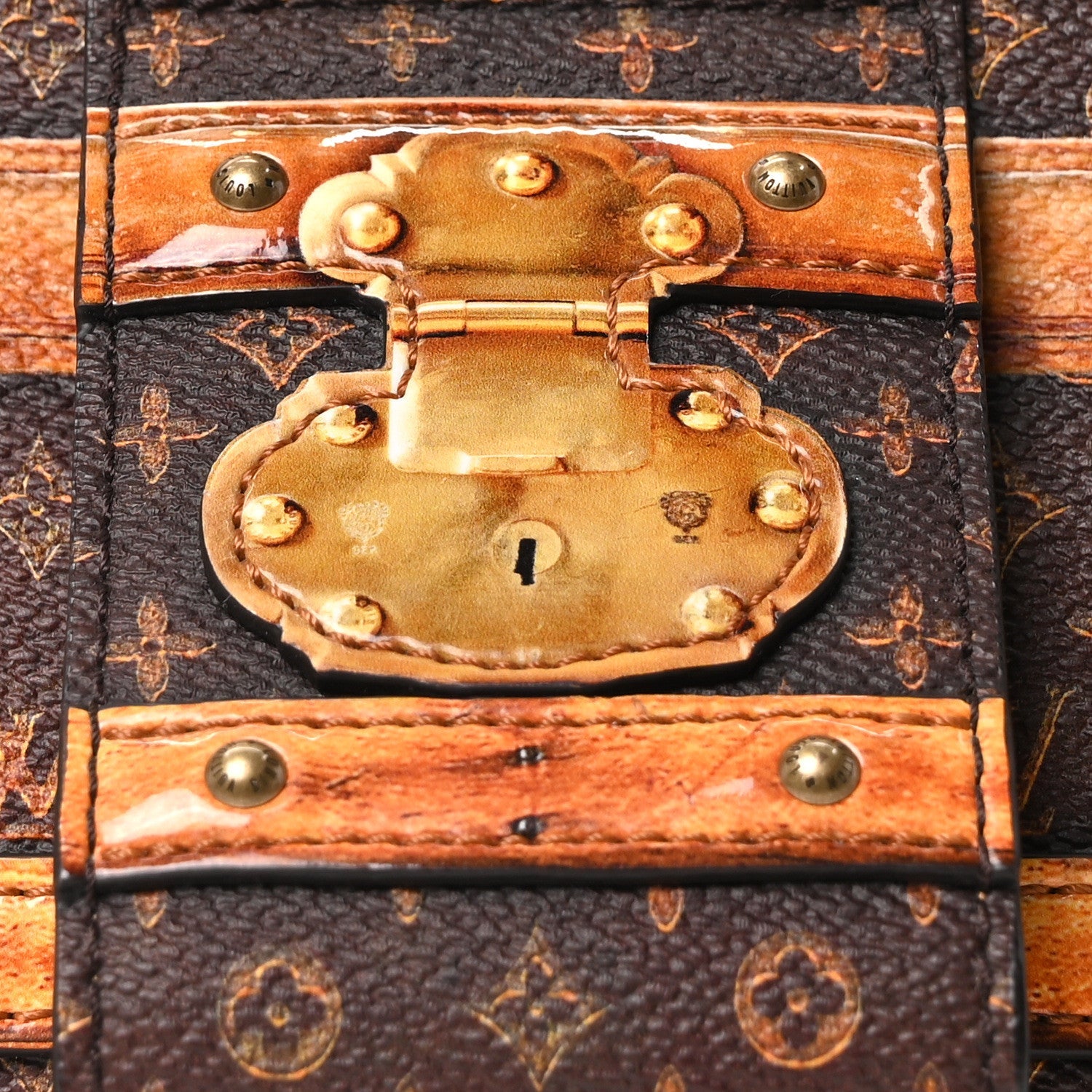 Calfskin Transformed Monogram Time Trunk Crown Frame Bag