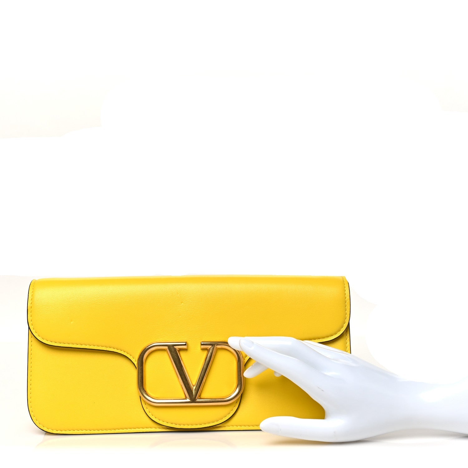 Calfskin Vlogo Loco Shoulder Bag Bright Lemon