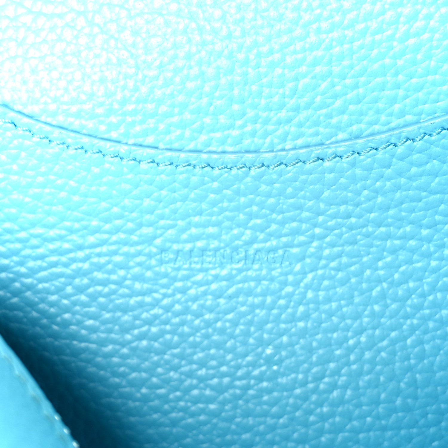 Grained Calfskin Neo Classic Silver Hardware Mini City Azur