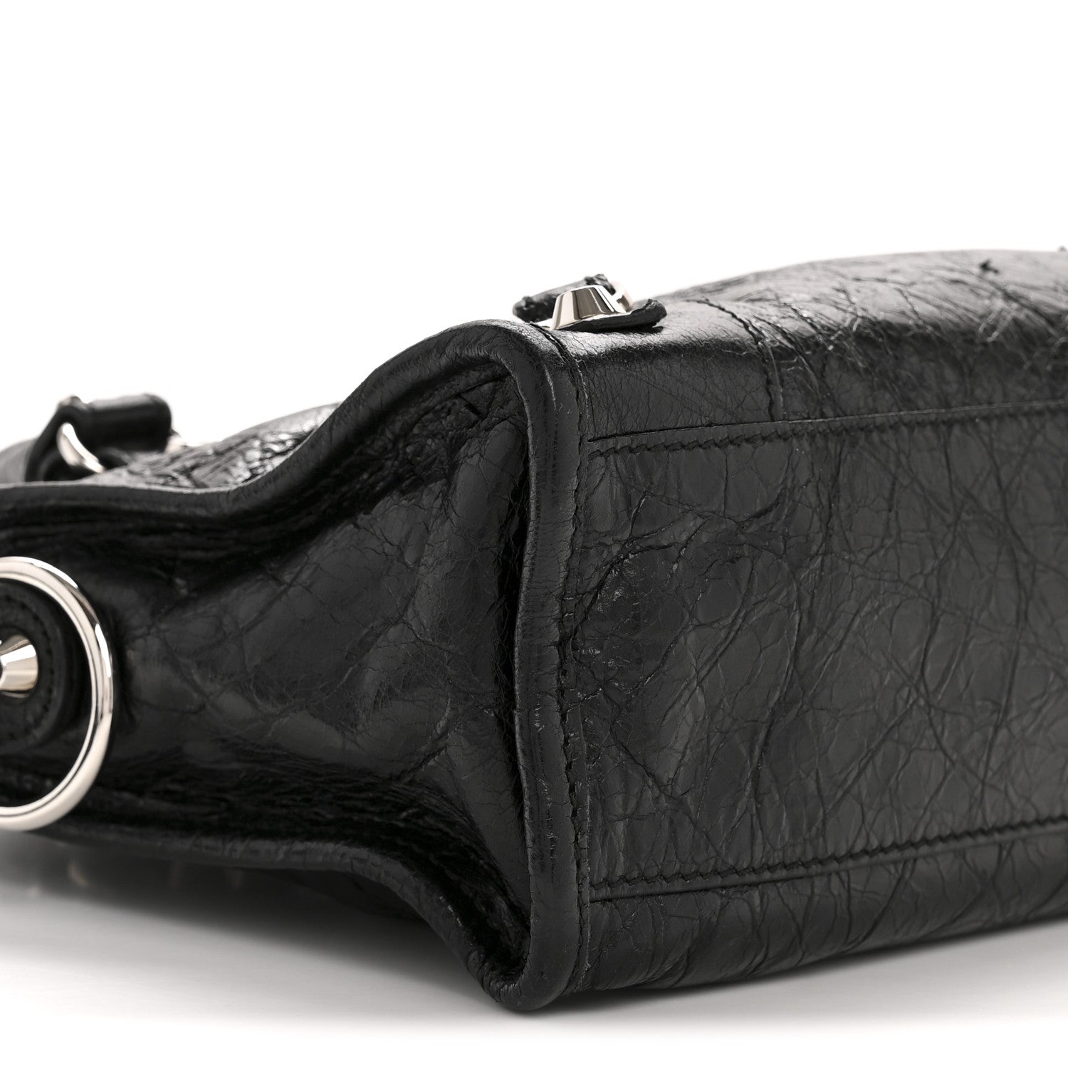 Agneau Classic Silver Hardware Mini City Black