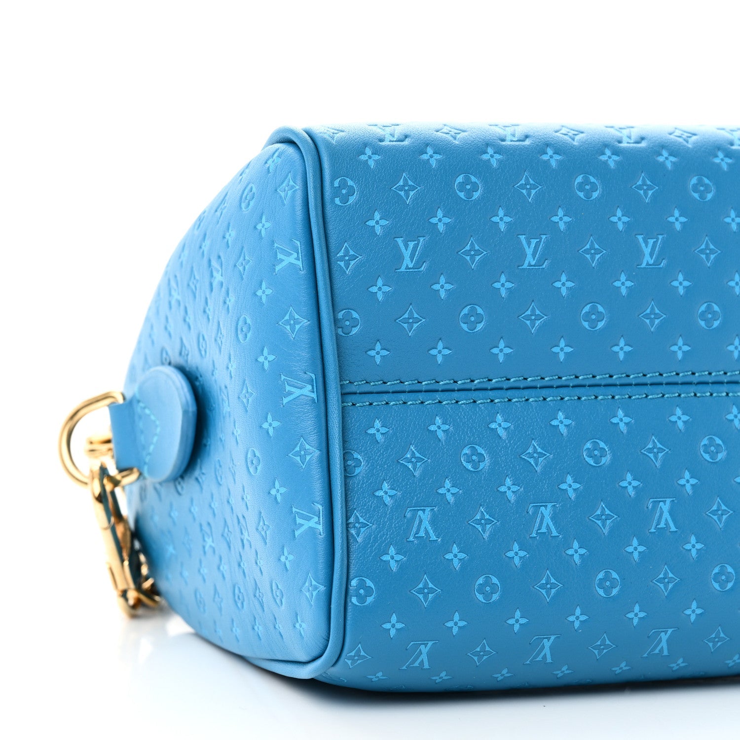 Calfskin Nanogram Embossed Speedy Bandouliere 20 Blue