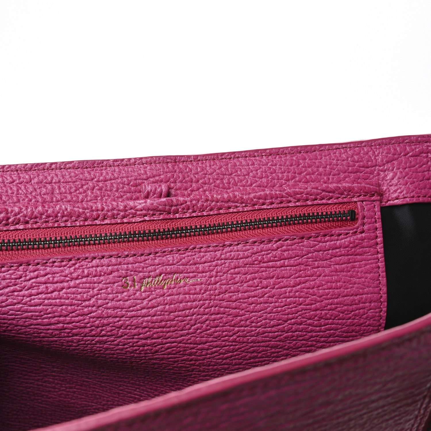 Textured Calfskin Large Pashli Satchel Bright Fuchsia