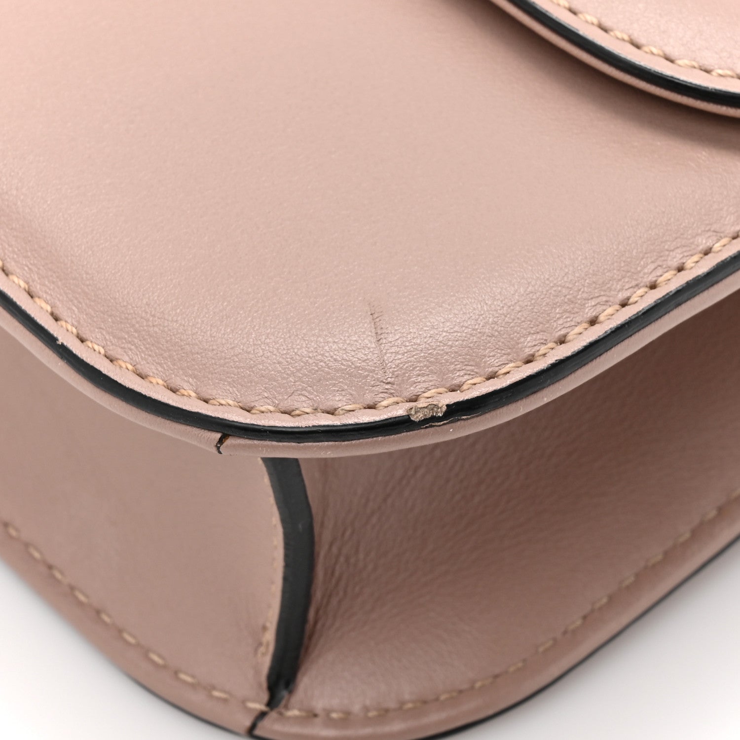 Vitello Small Glam Lock Rockstud Flap Poudre