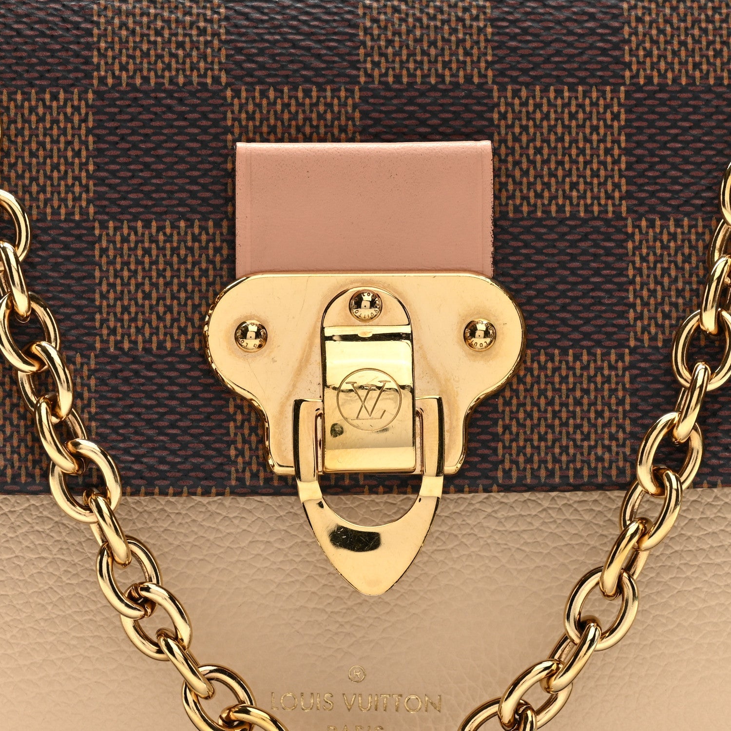 Damier Ebene Vavin Chain Wallet Creme