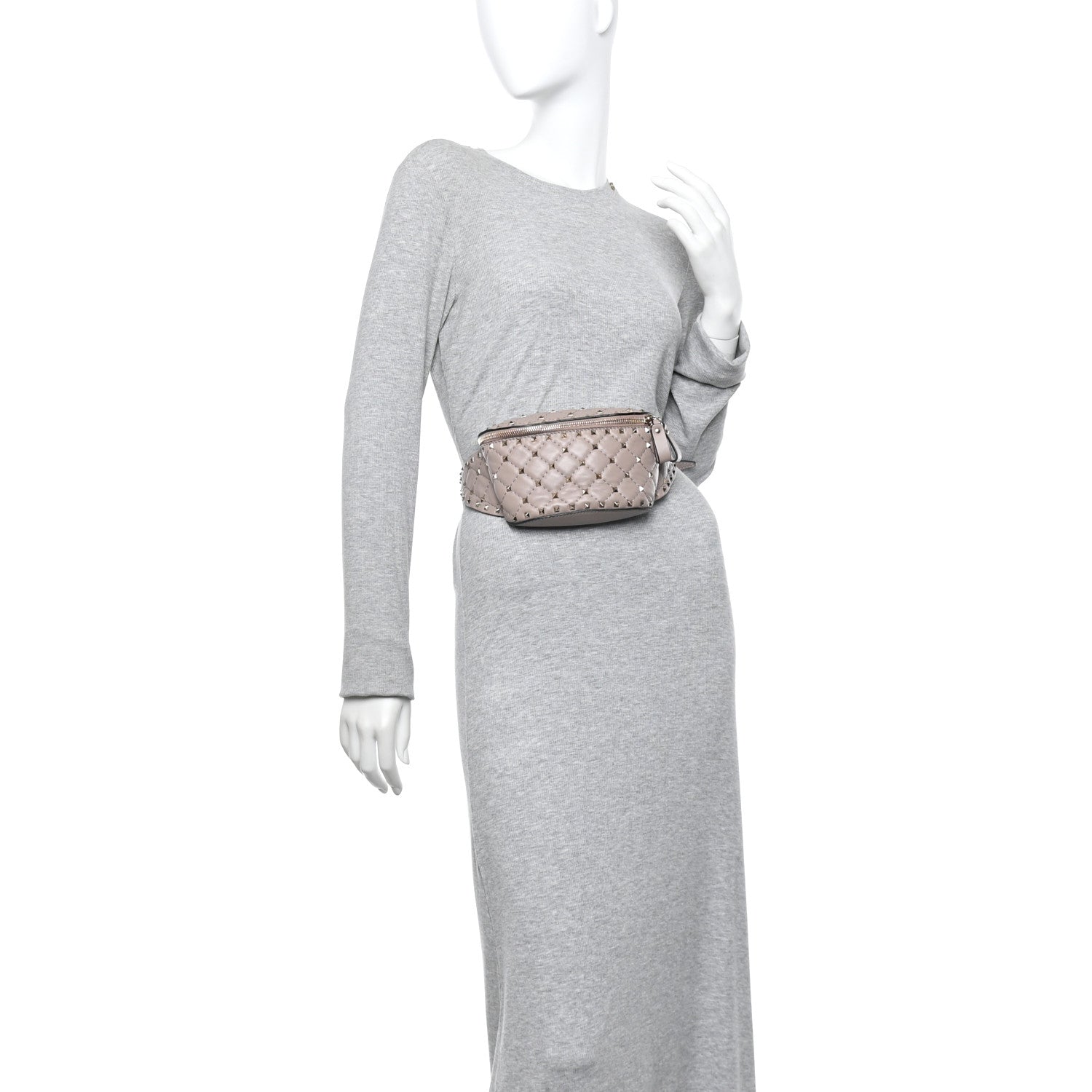 Nappa Rockstud Spike Belt Bag Poudre