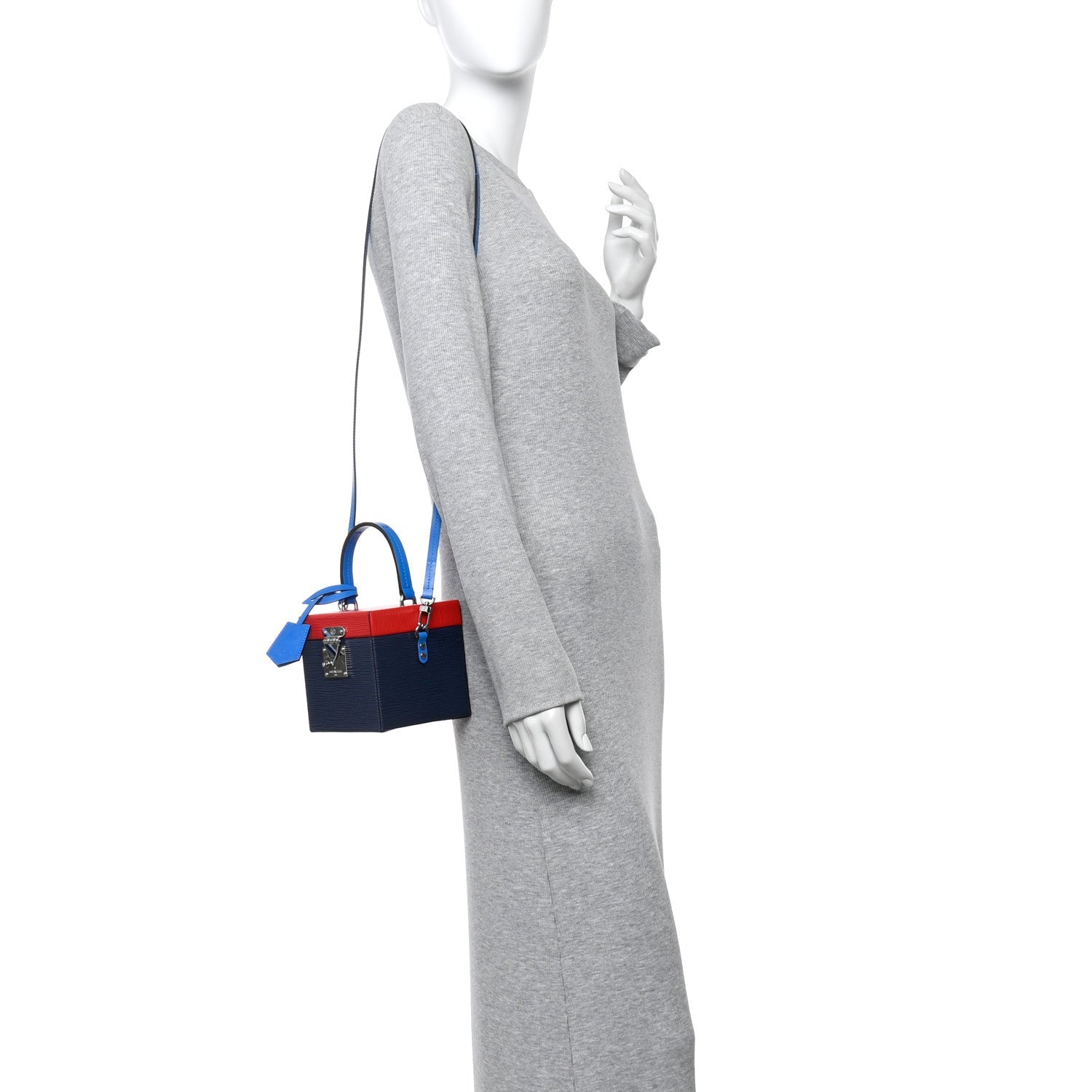 Epi Bleecker Box Indigo Coquelicot