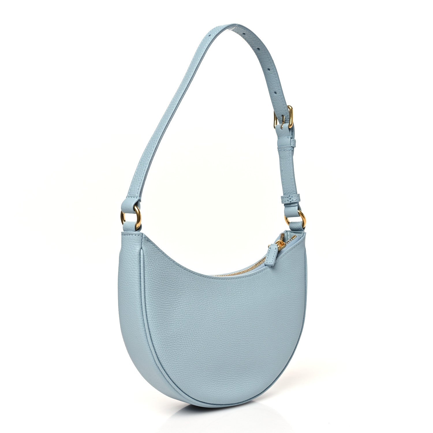 Grainy Calfskin Mini Vlogo Signature Hobo Bag Light Blue
