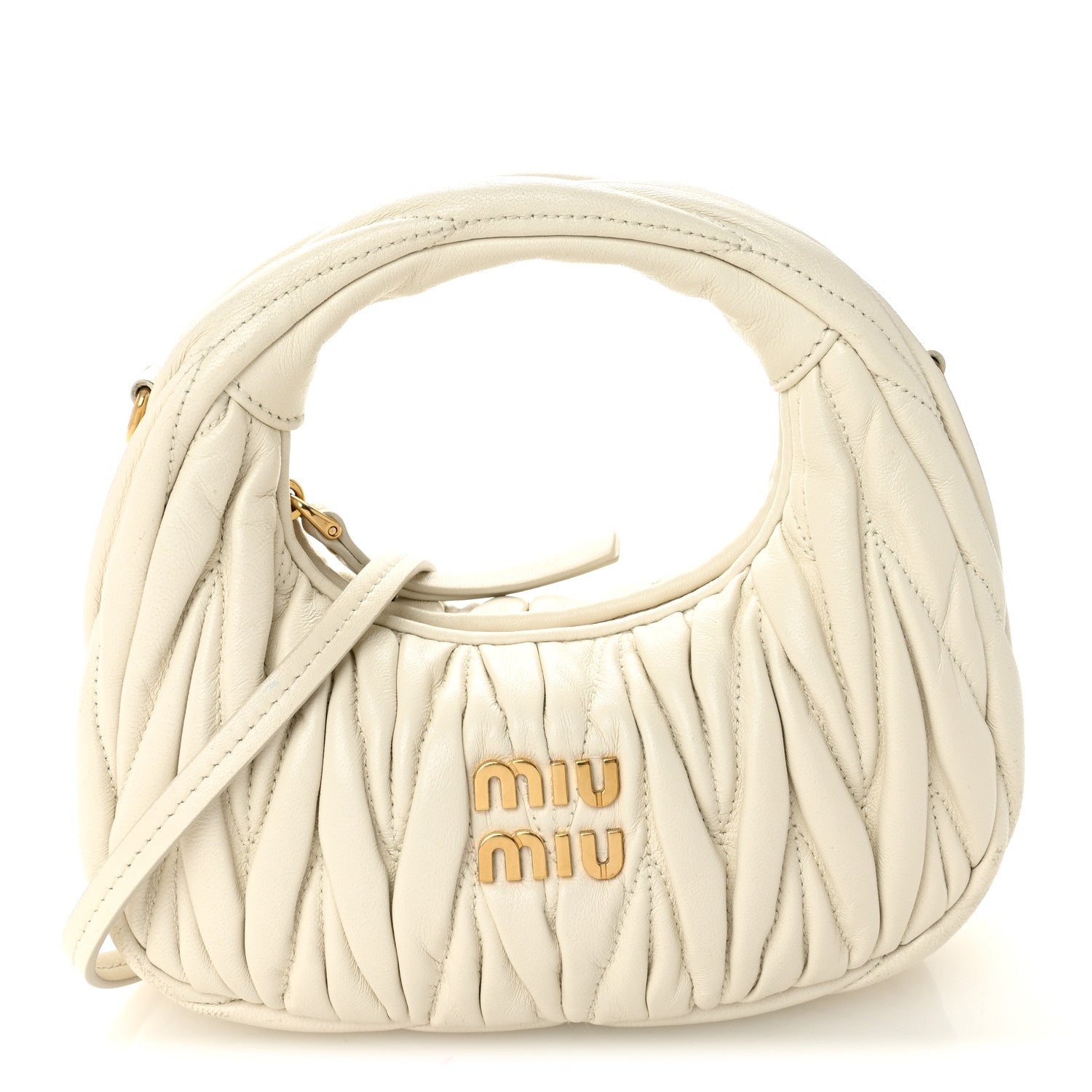Nappa Matelasse Mini Wander Hobo White