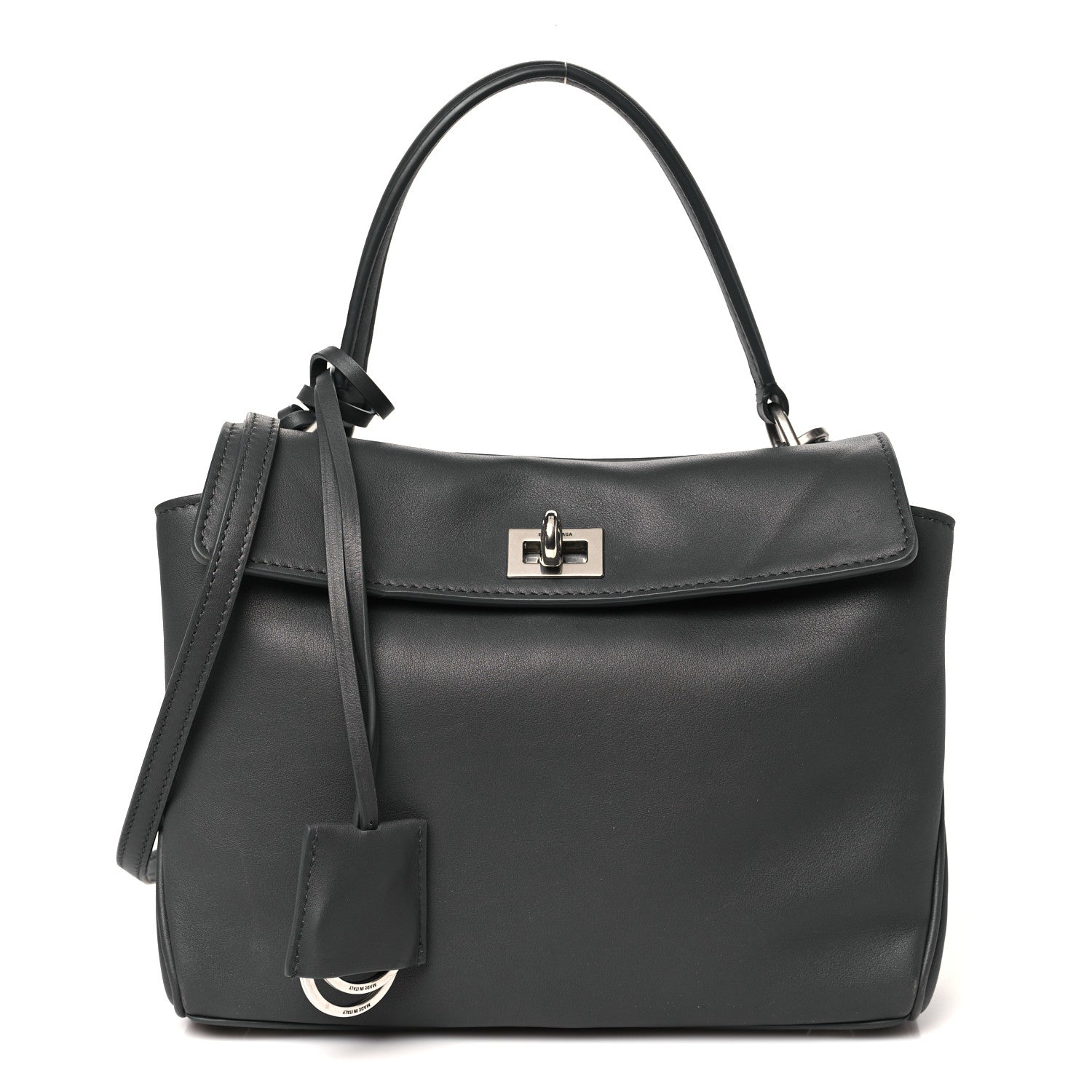 Natural Smooth Calfskin Mini Rodeo Top Handle Handbag Grey