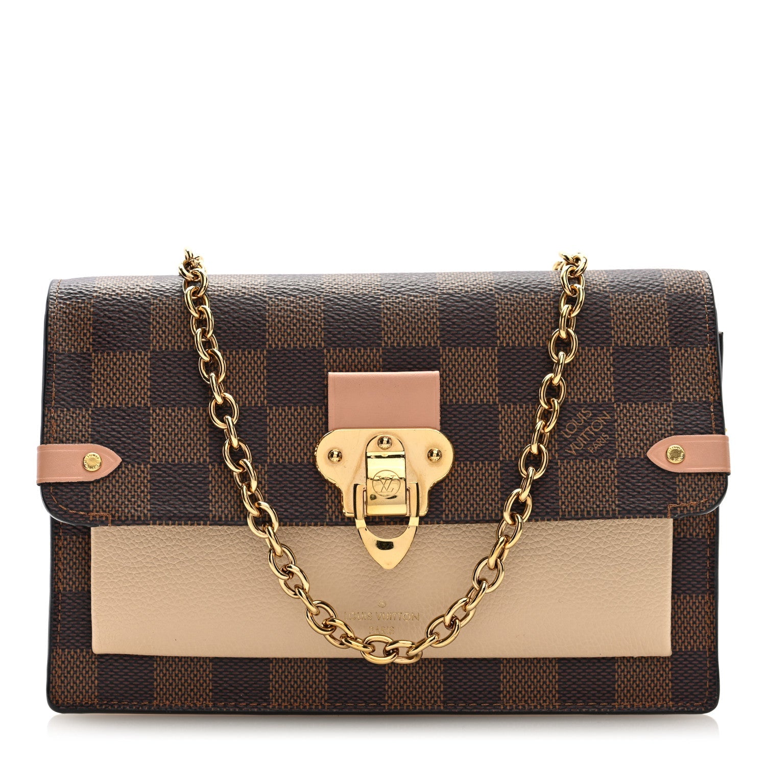 Damier Ebene Vavin Chain Wallet Creme