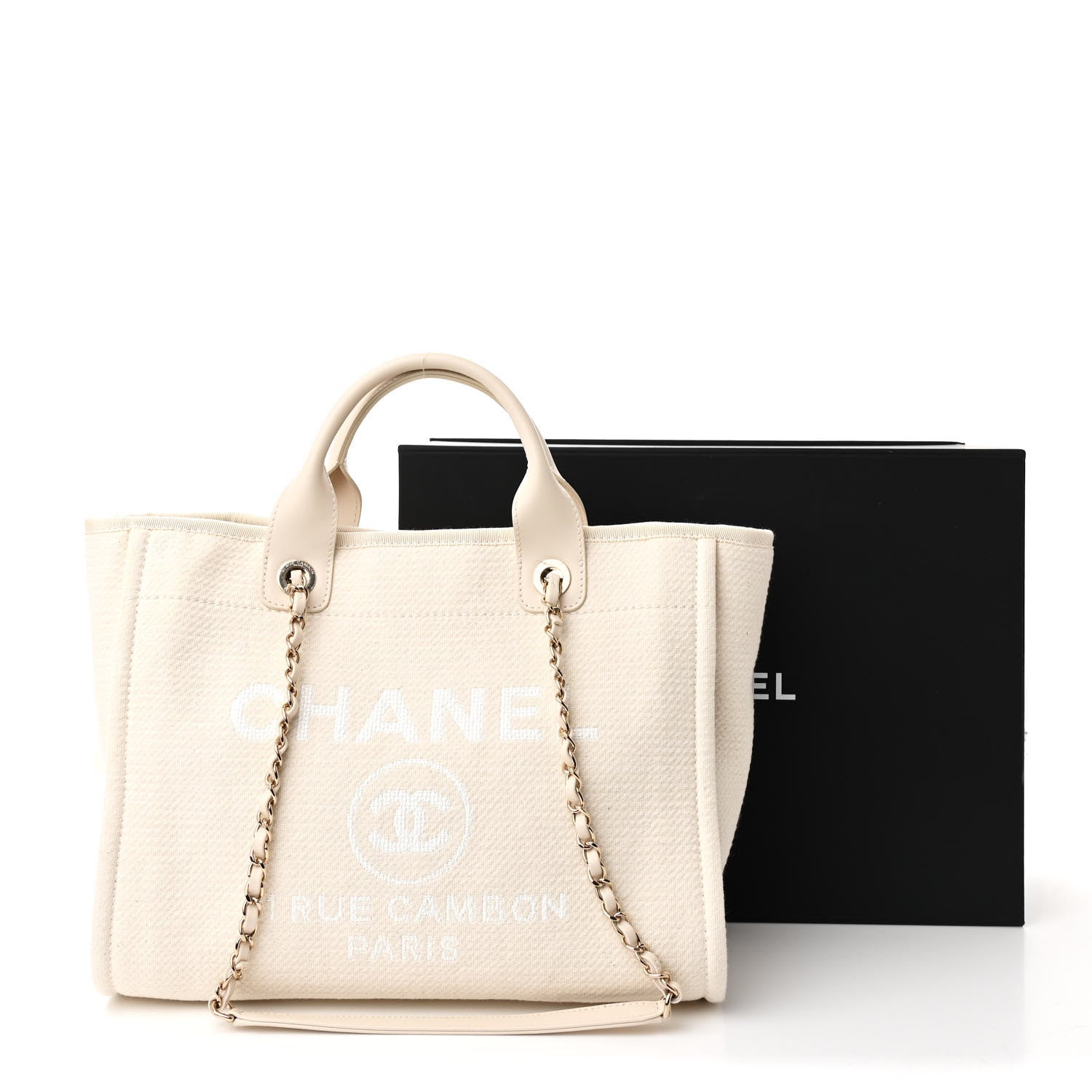 Canvas Small Deauville Tote Beige