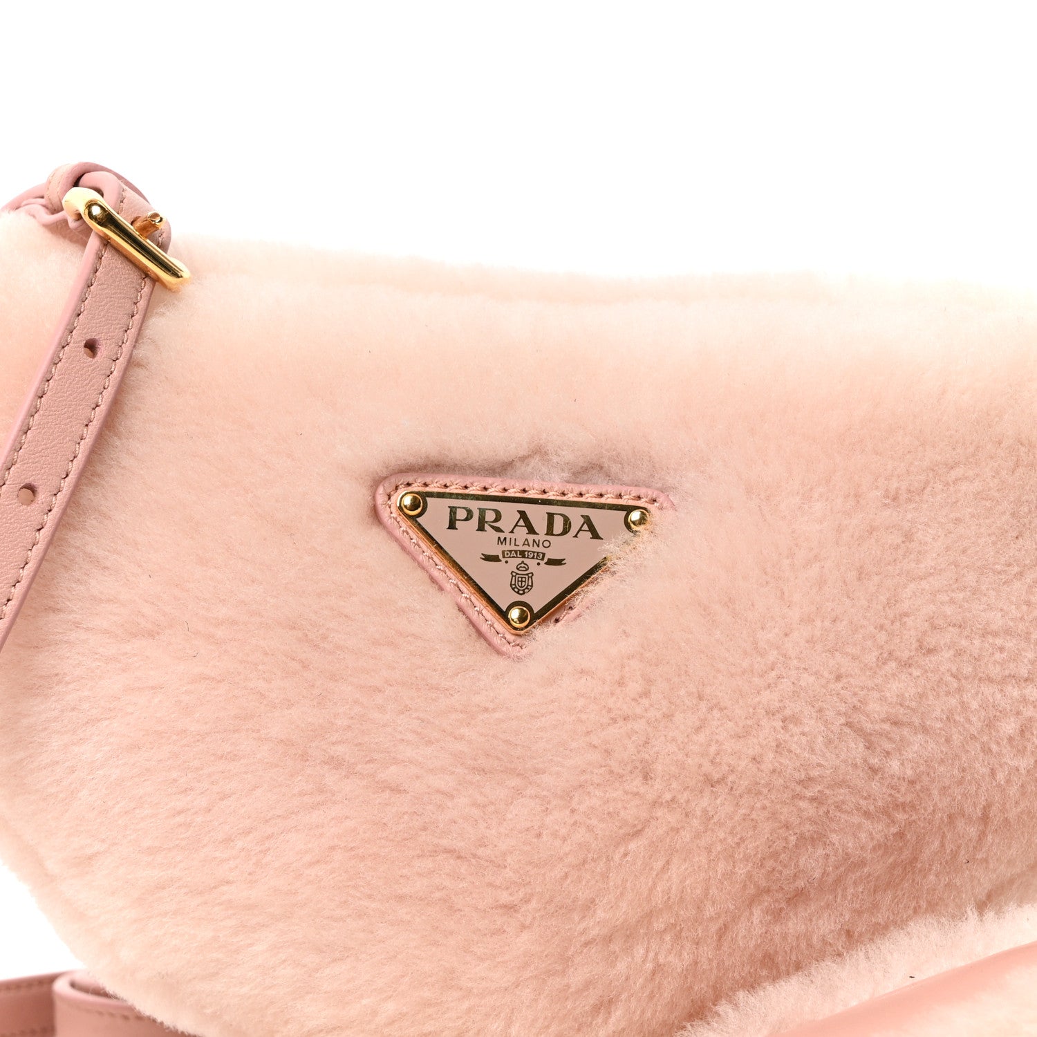 Montone Shearling Mini Triangle Bag Orchidea