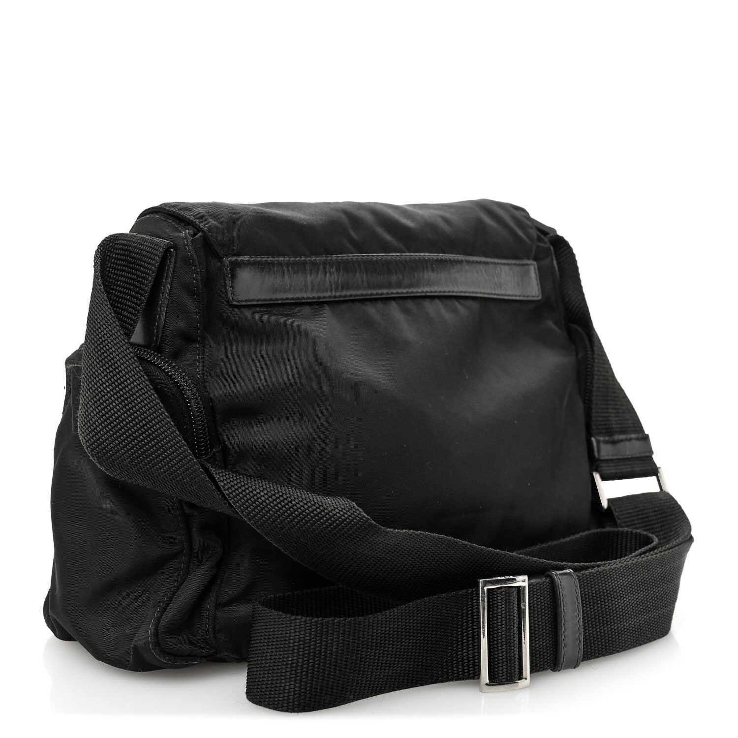 Tessuto Nylon Saffiano Small Vela Messenger Black