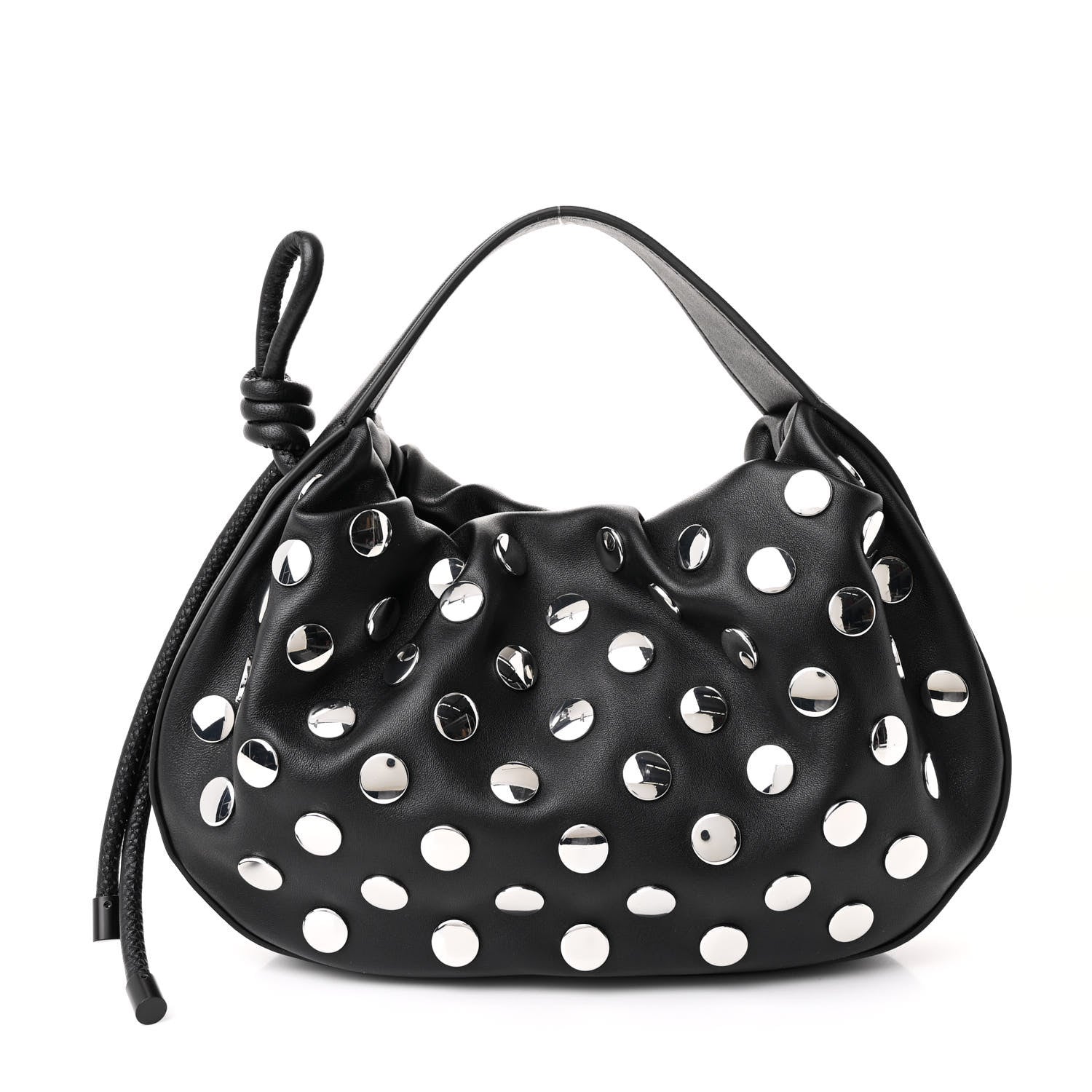 Sheepskin Studded Mini Origami Bag Black