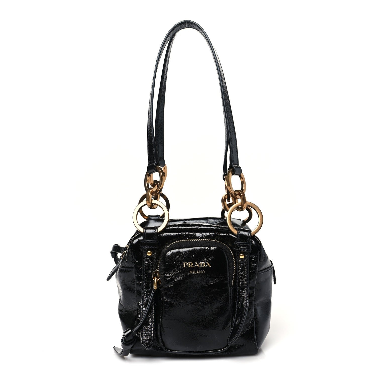 Soft Lux Calfskin Mini Dangle Top Handle Bag Black