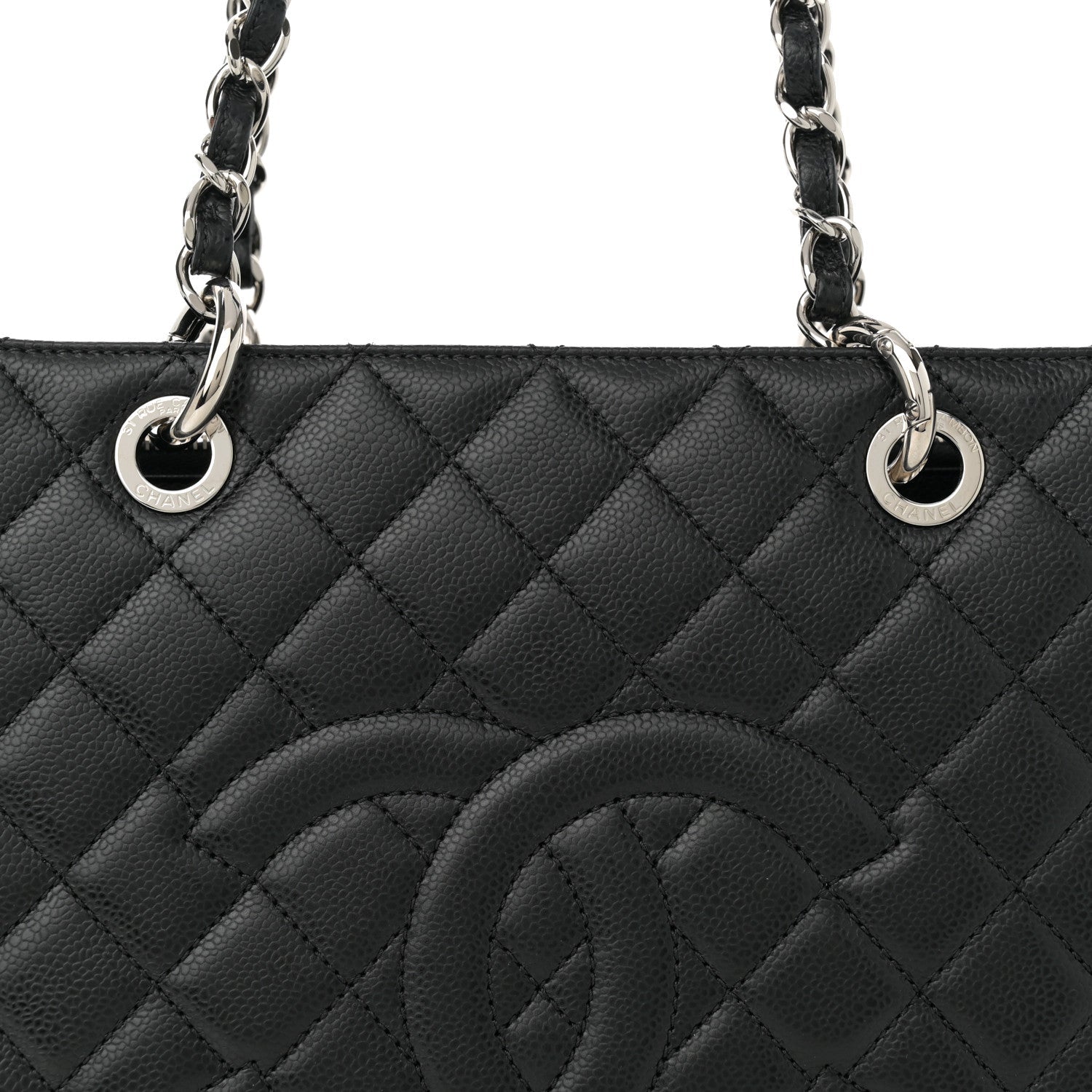Caviar Quilted Grand Shopping Tote GST Black