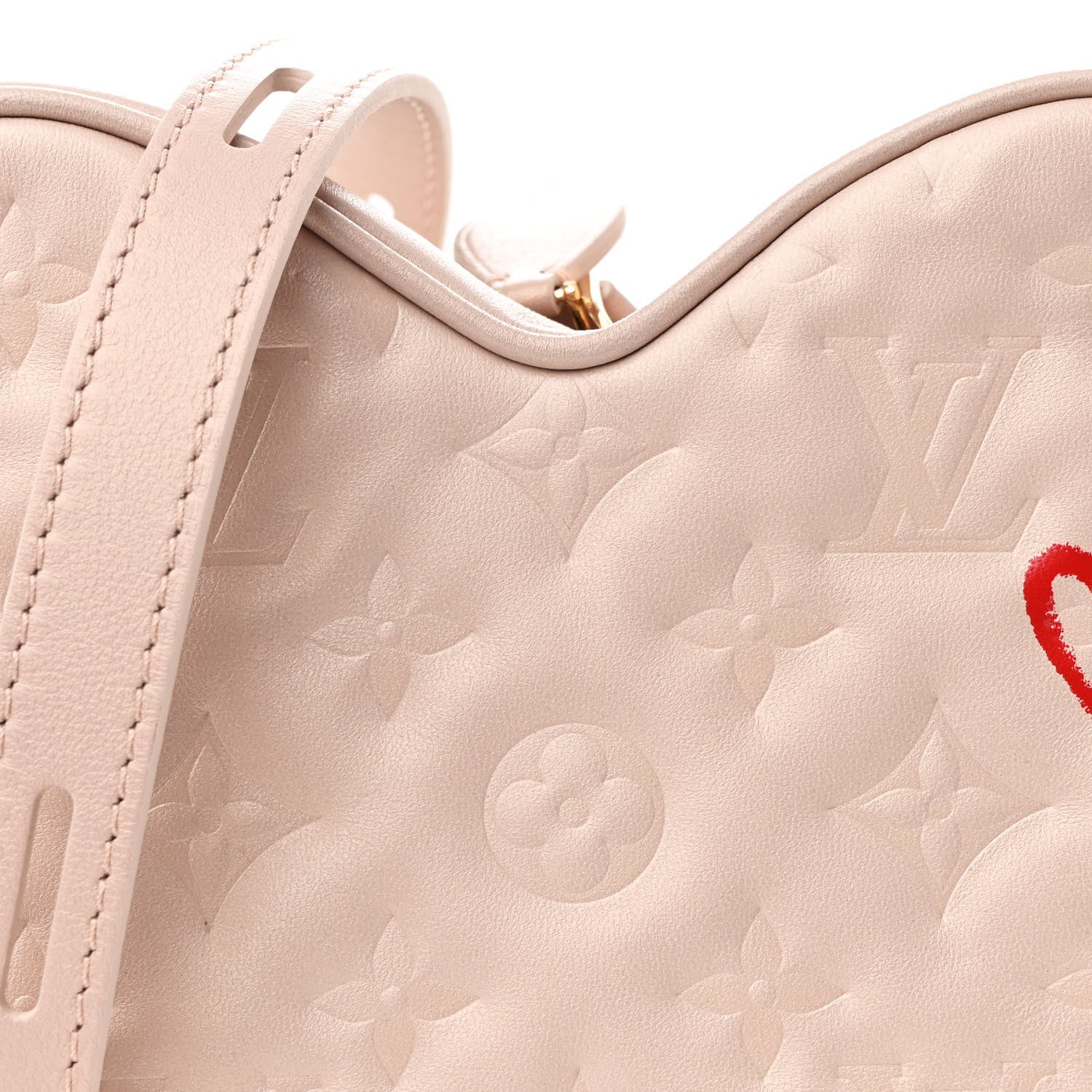 Lambskin Embossed Monogram Fall In Love Sac Coeur Light Pink