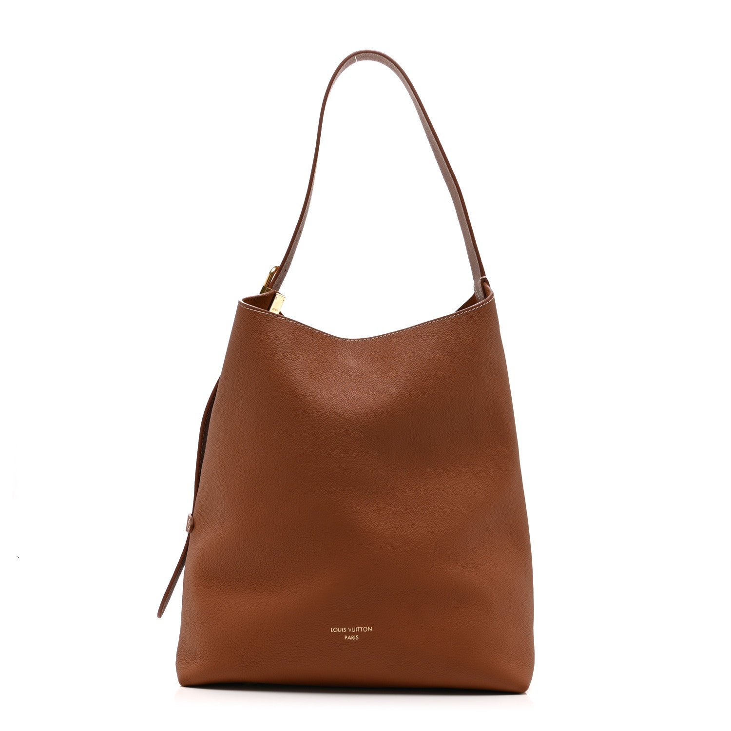 Grained Calfskin Low Key Hobo MM Cognac