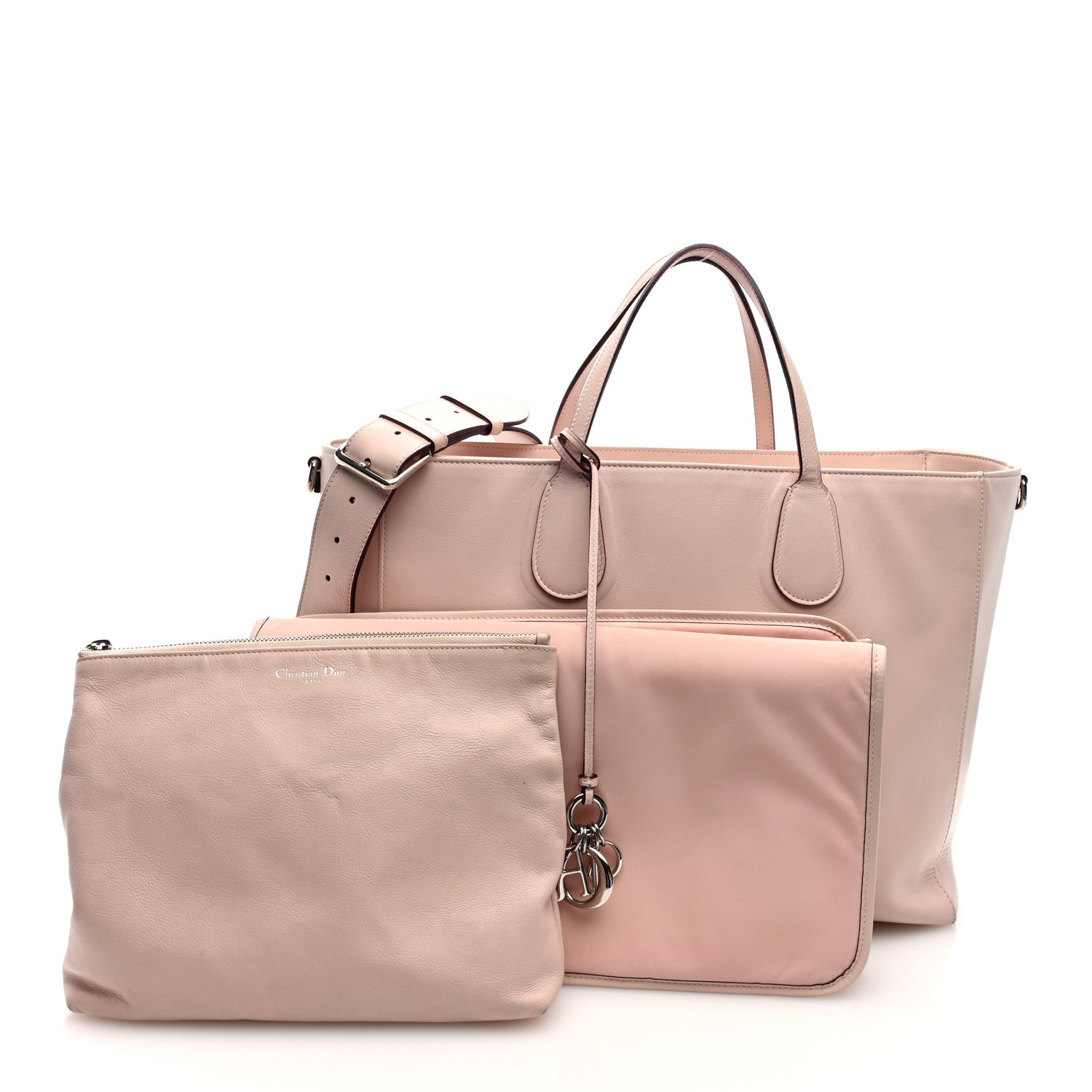Calfskin Cannage Nappy Diaper Tote Pink