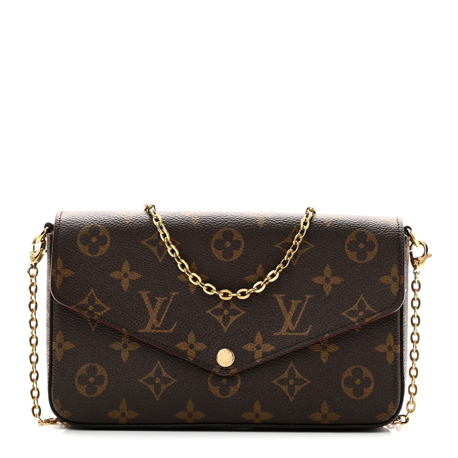 Monogram Pochette Felicie Chain Wallet Fuchsia