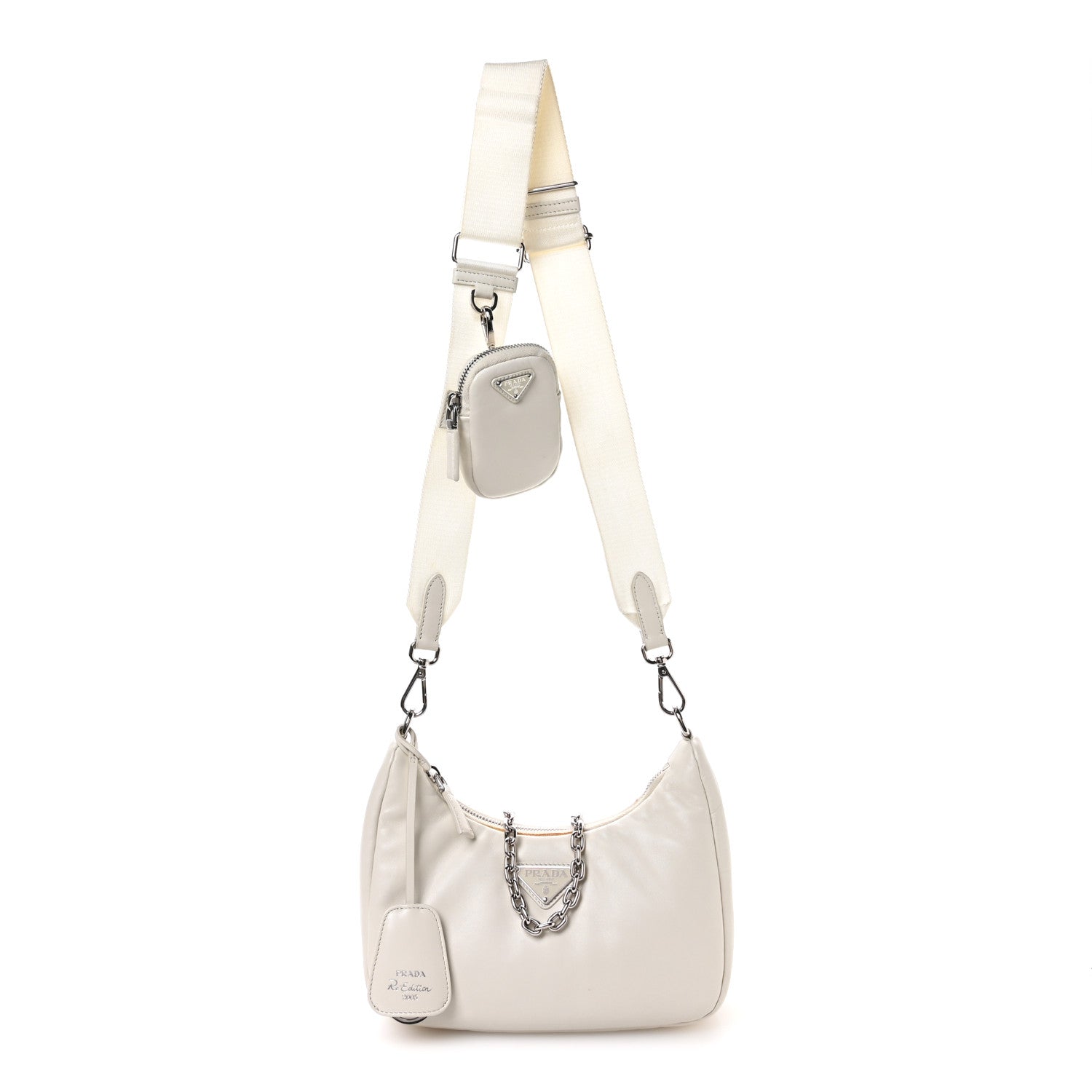 Nappa Soft Padded Re-Edition 2005 Shoulder Bag White