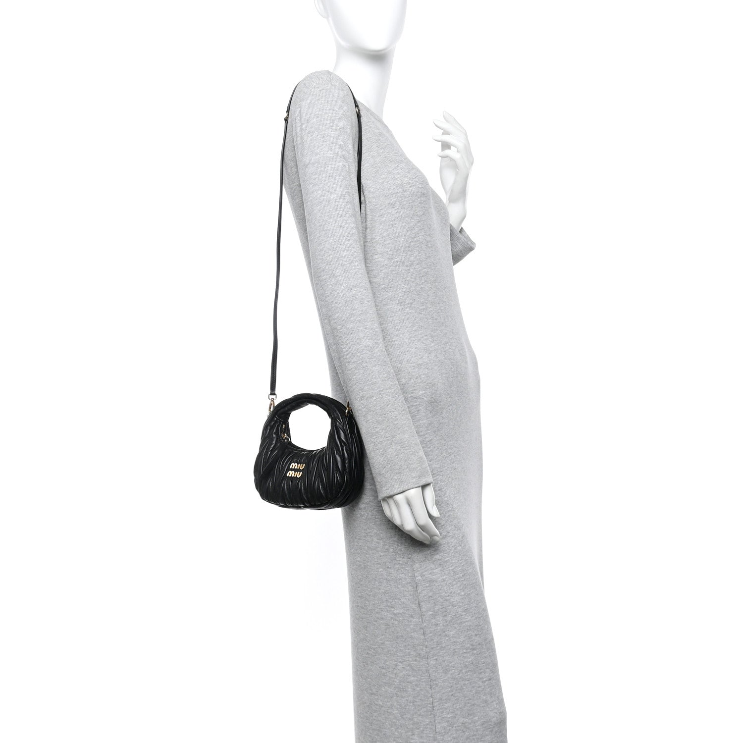 Nappa Matelasse Mini Wander Hobo Black