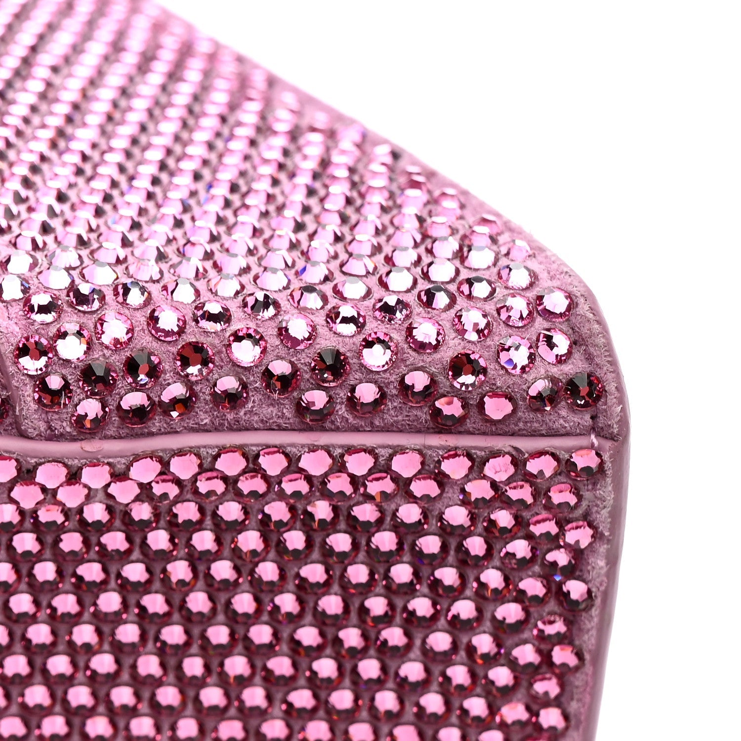Strass Suede Hourglass Top Handle Bag XS Pink
