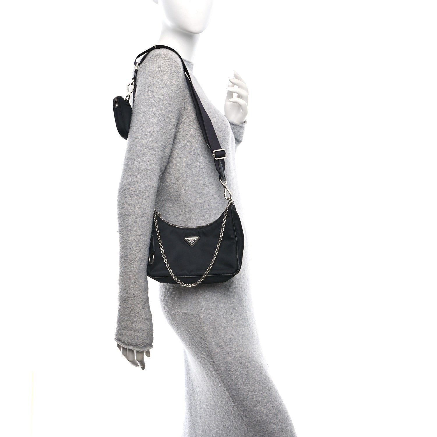 Re-Nylon Saffiano Re-Edition 2005 Shoulder Bag Black