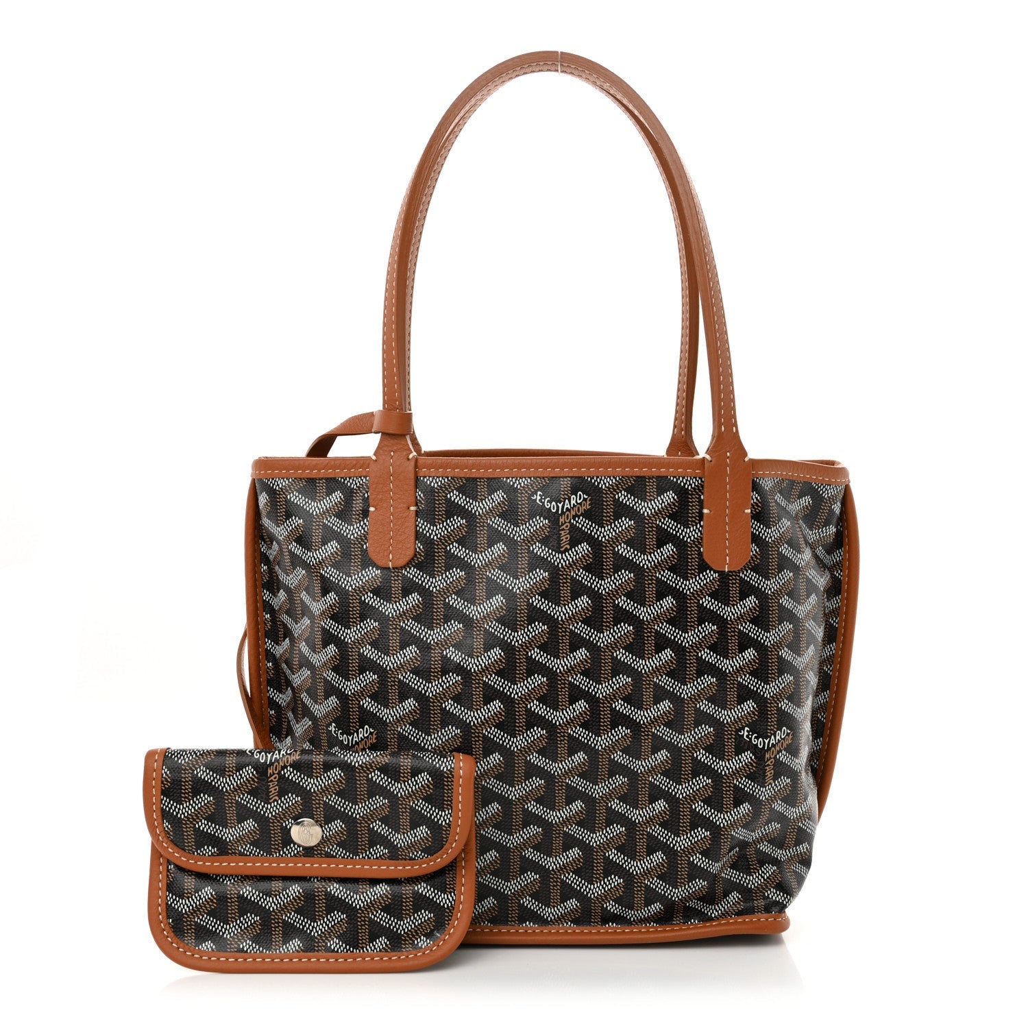 Goyardine Reversible Mini Anjou Black Gold