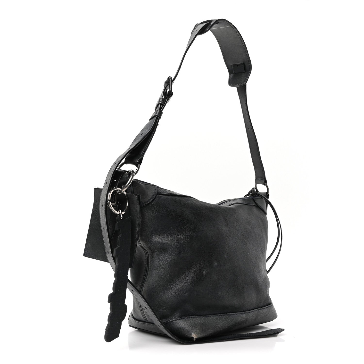 Used Calfskin Silver Hardware Small Neo Classic City Navy