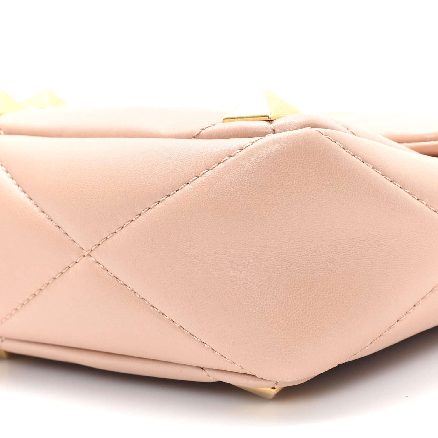 Nappa Large Roman Stud Shoulder Bag Rose Cannelle