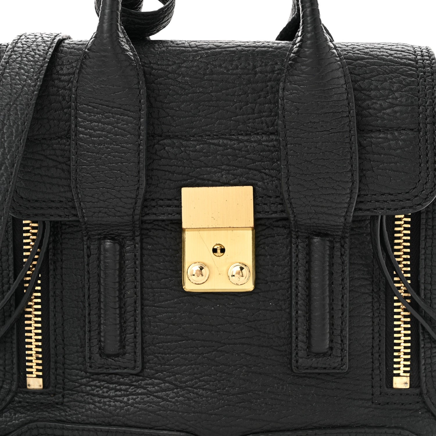 Textured Calfskin Mini Pashli Satchel Black