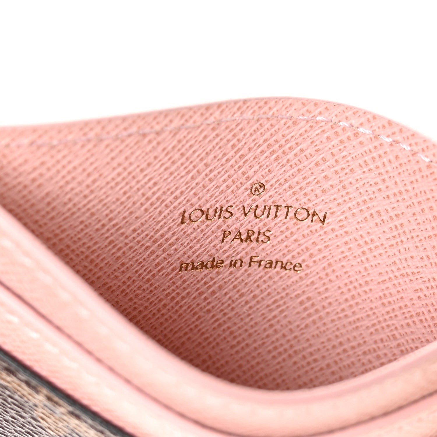 Monogram LV Charms Card Holder Rose Ballerine