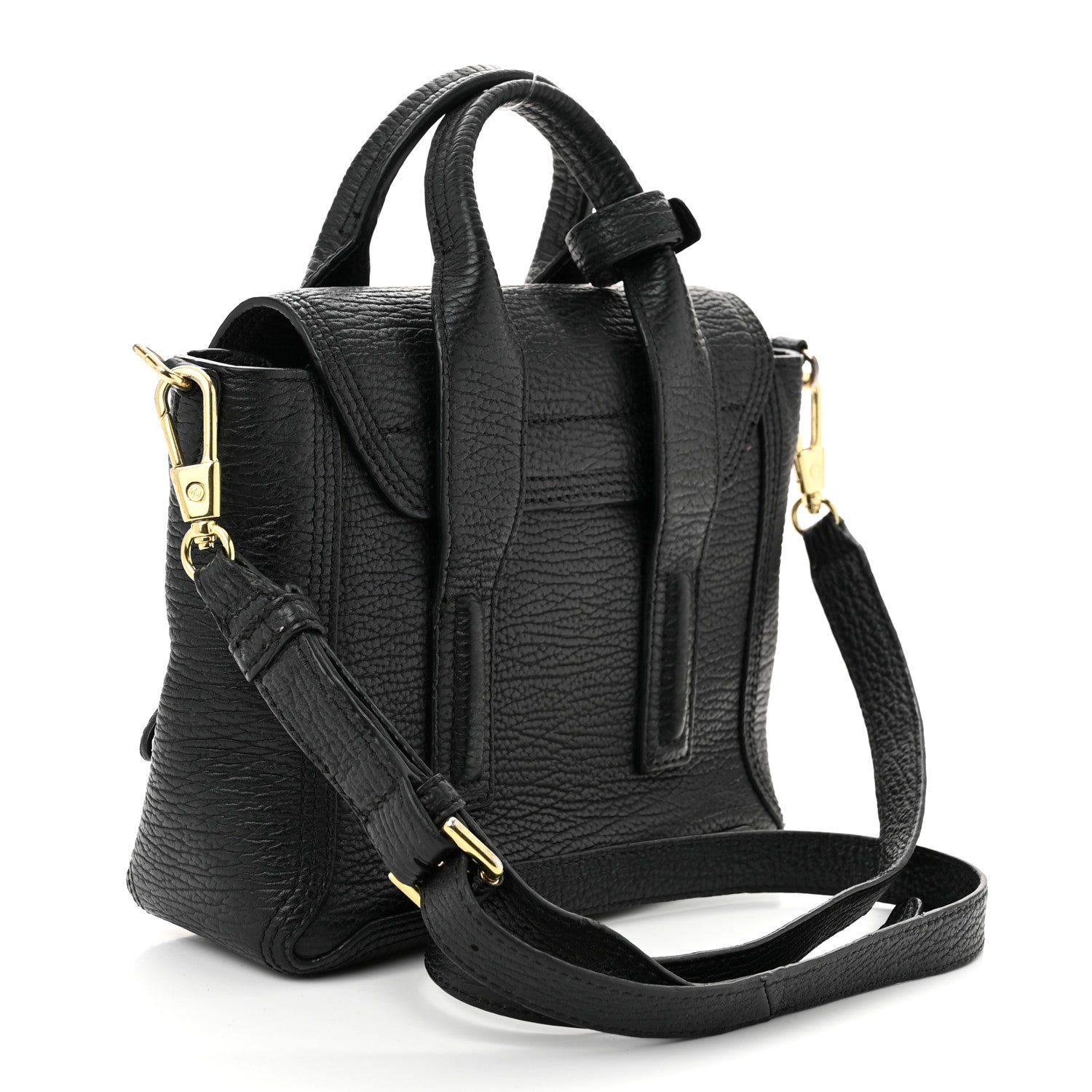 Textured Calfskin Mini Pashli Satchel Black