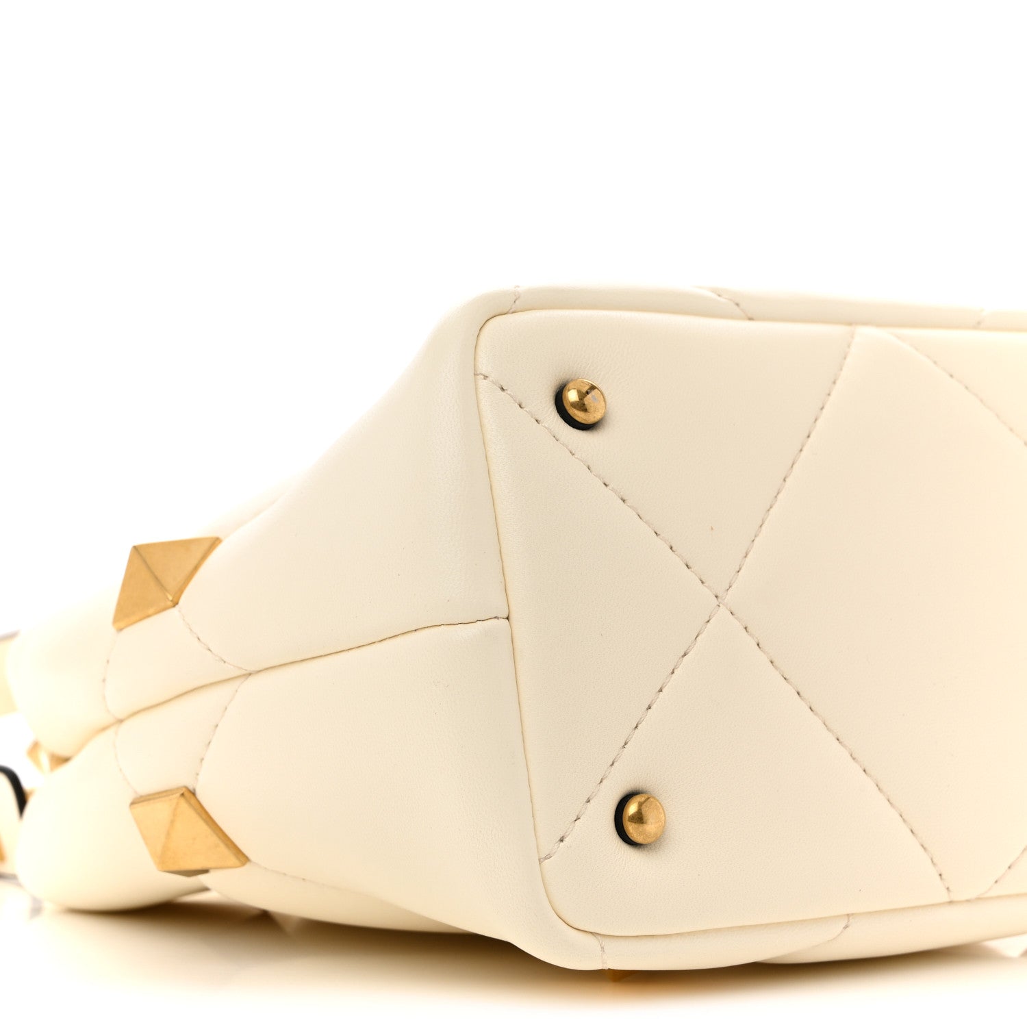 Nappa Small Roman Stud The Handle Bag Ivory