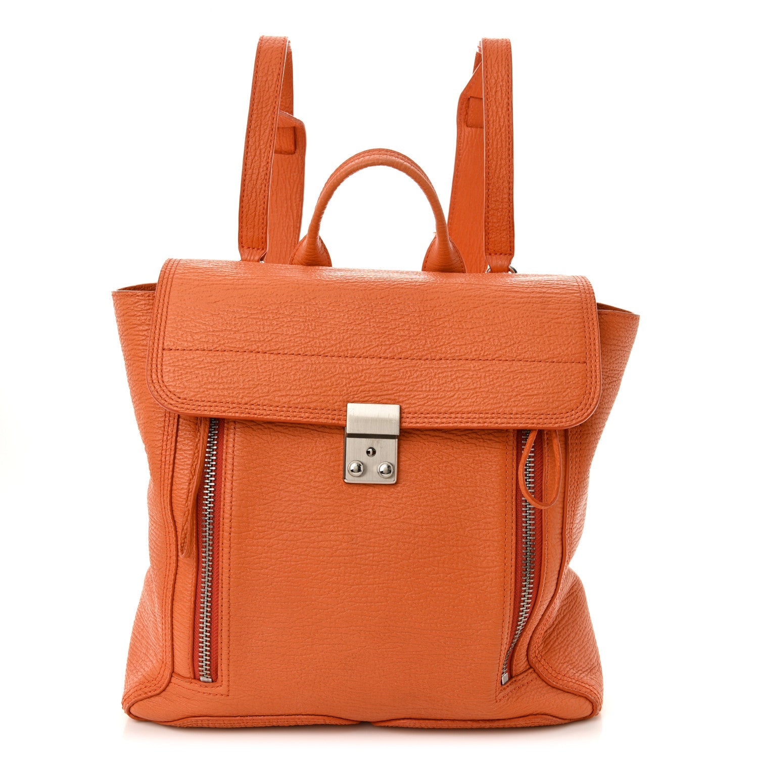 Textured Calfskin Pashli Backpack Orange