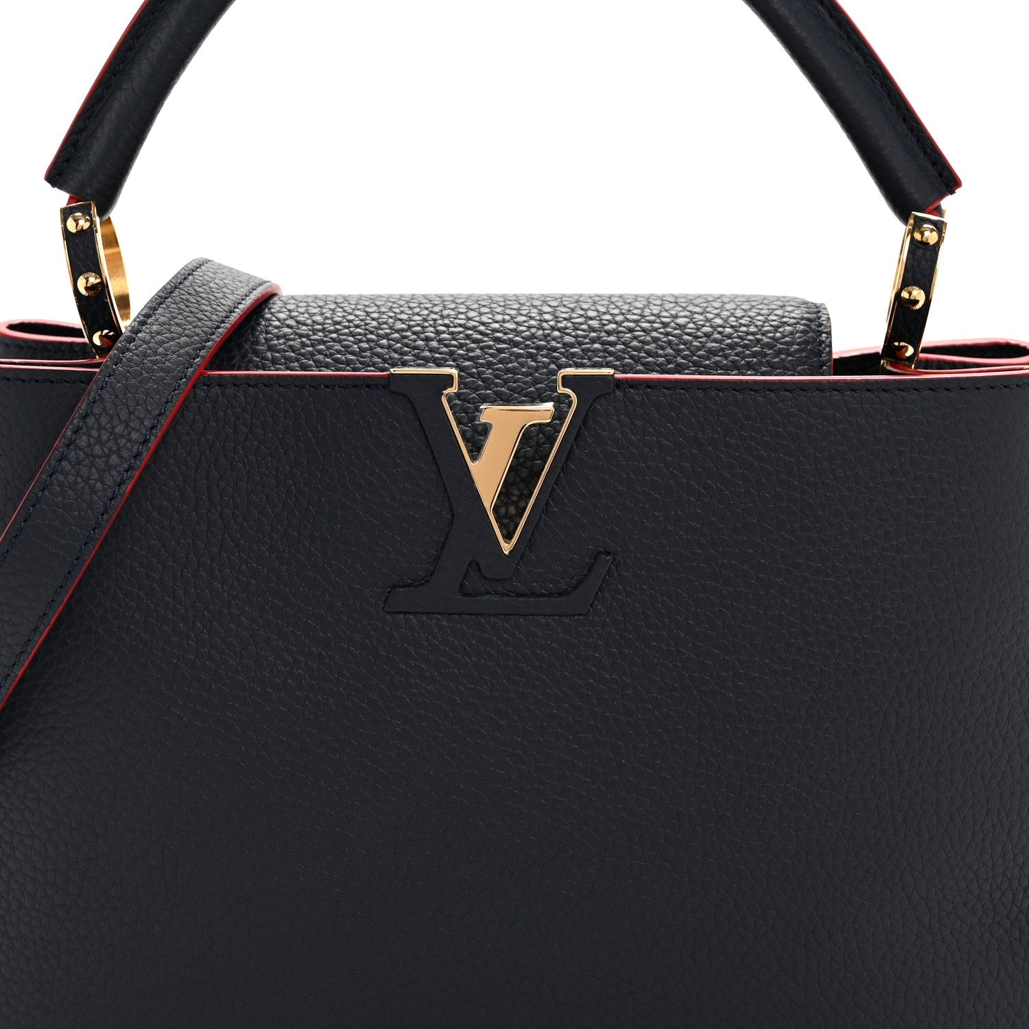 Taurillon Capucines PM Marine Rouge