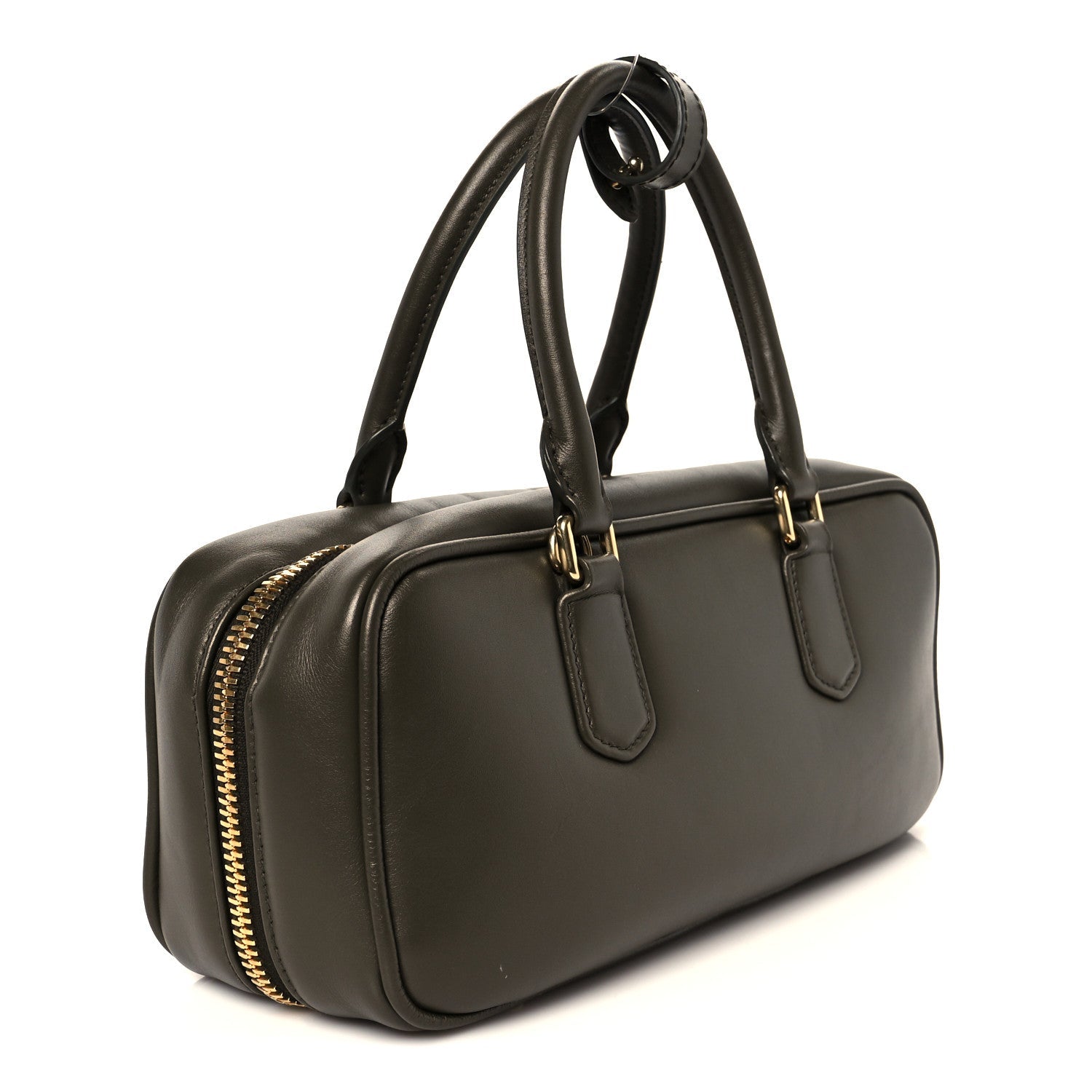 Calfskin Arcadie Top Handle Bag Military Green