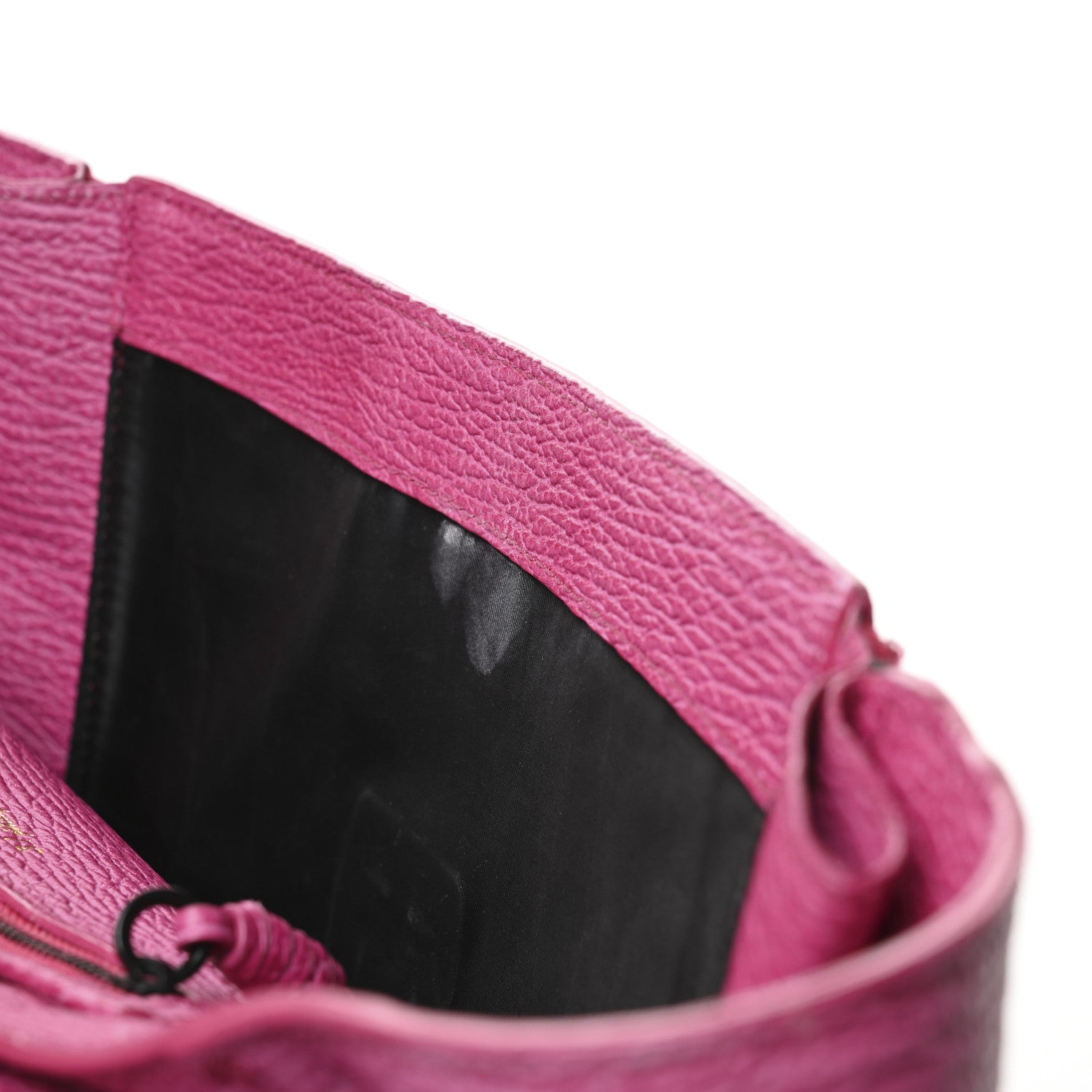 Textured Calfskin Large Pashli Satchel Bright Fuchsia