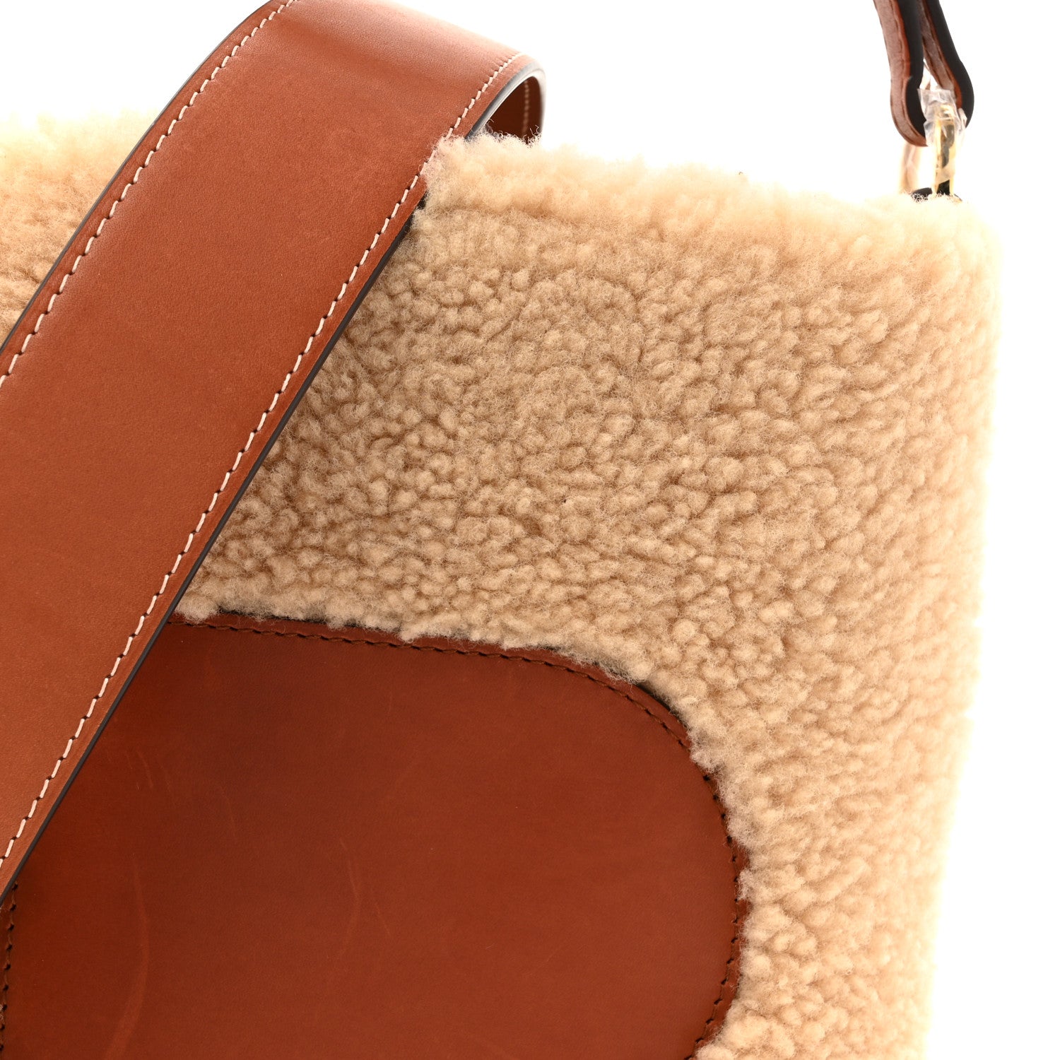 Teddy Calfskin Mini Pin Daily Surpique Bucket Natural