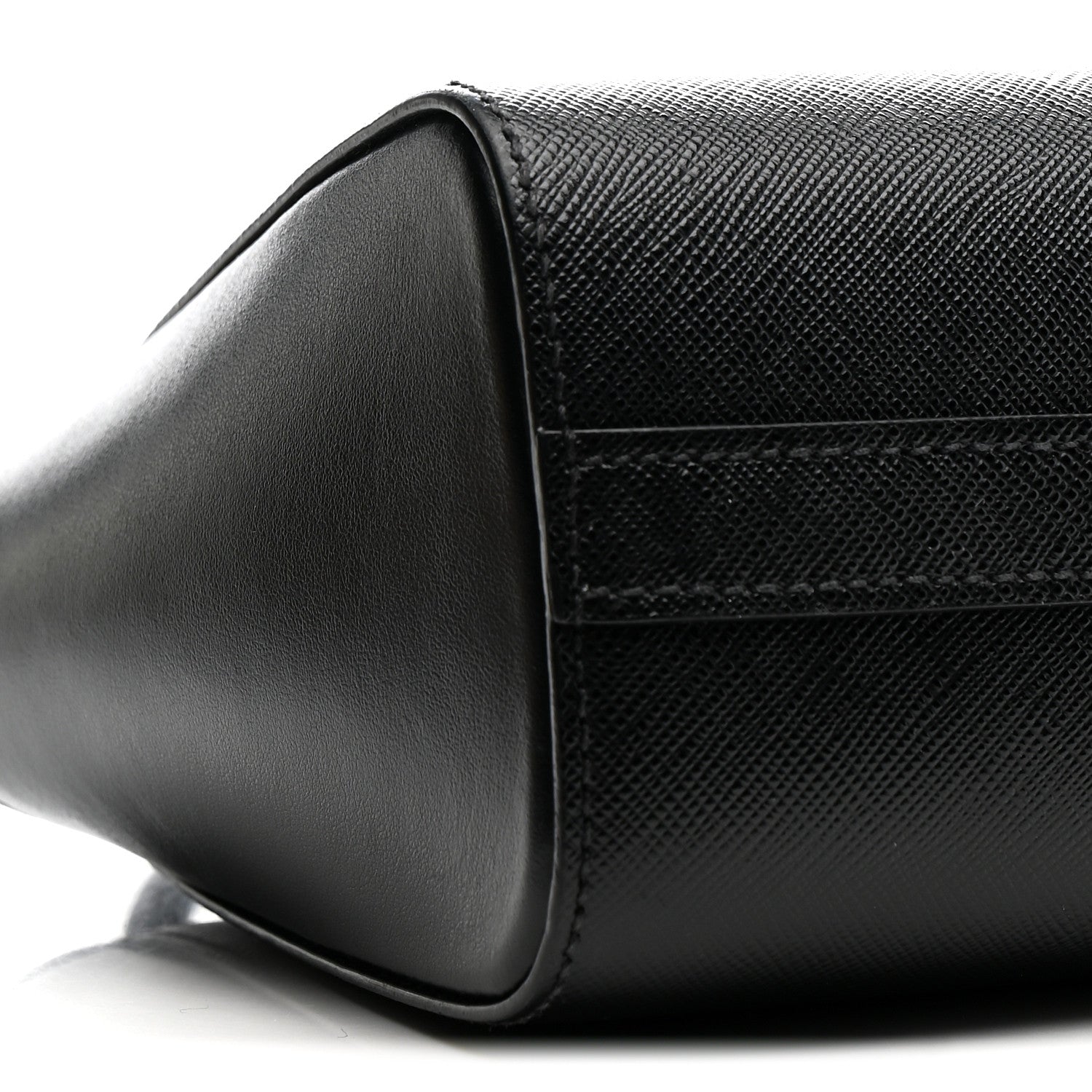 Saffiano Soft Calfskin Mini Zippered Crossbody Tote Black