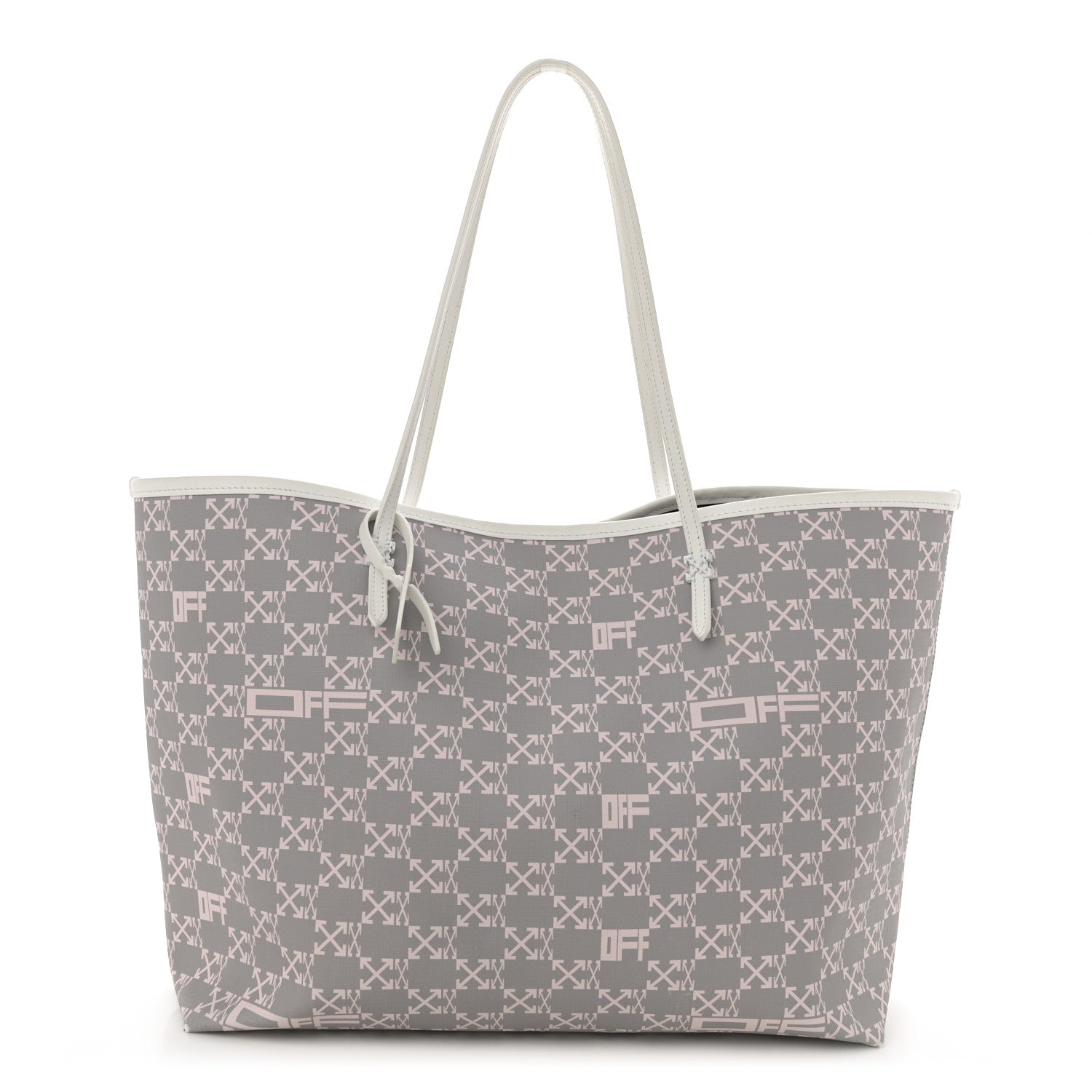 Coated Canvas Arrow Print Day Off Tote Bag White