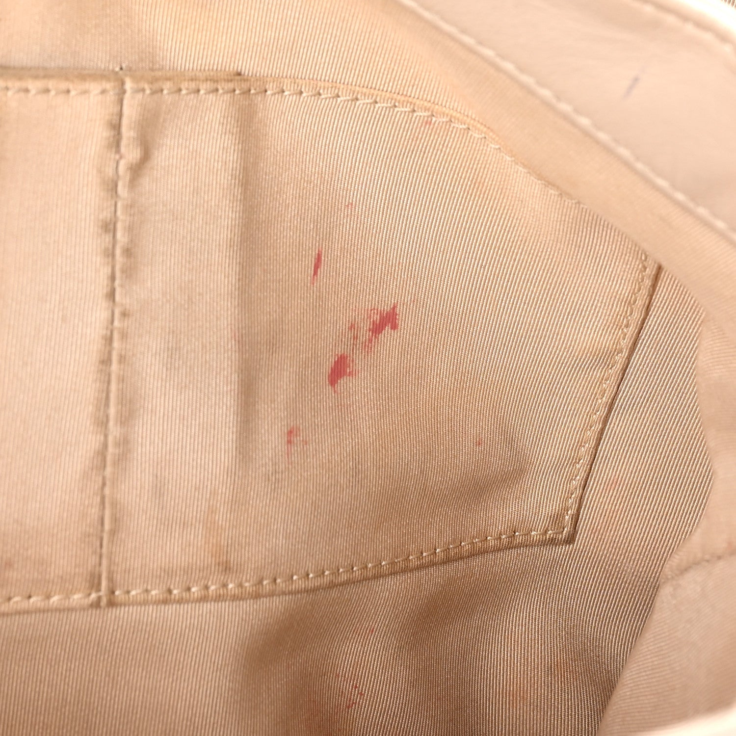 Calfskin Elaphe Stitched Large Chevron Chic Shopping Bag Beige