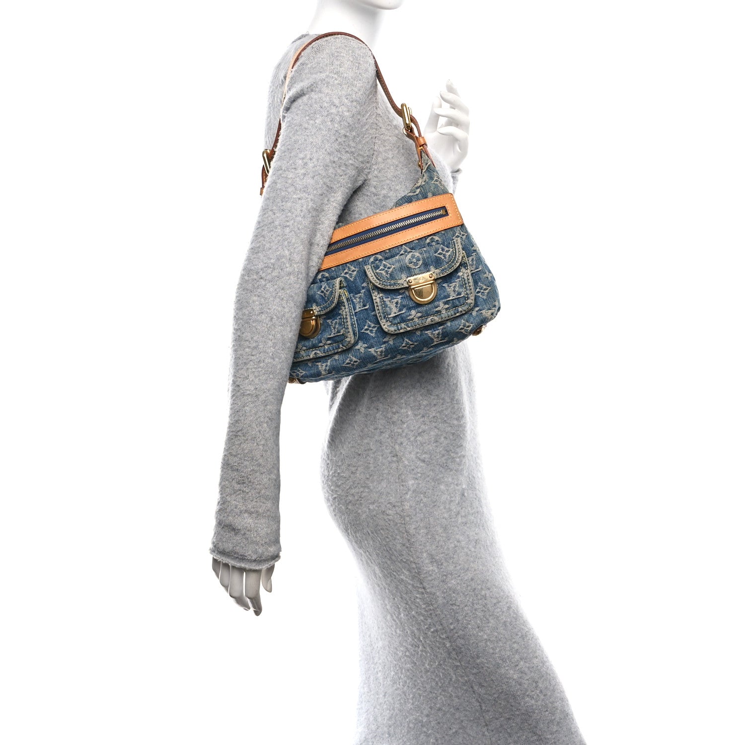 Monogram Denim Baggy PM Blue