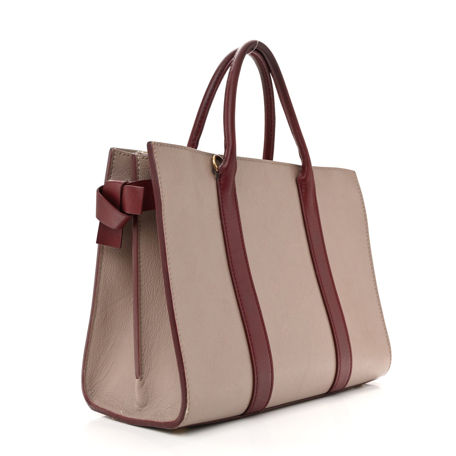 Monogram Cuir Plume Very Tote MM Mastic Raisin