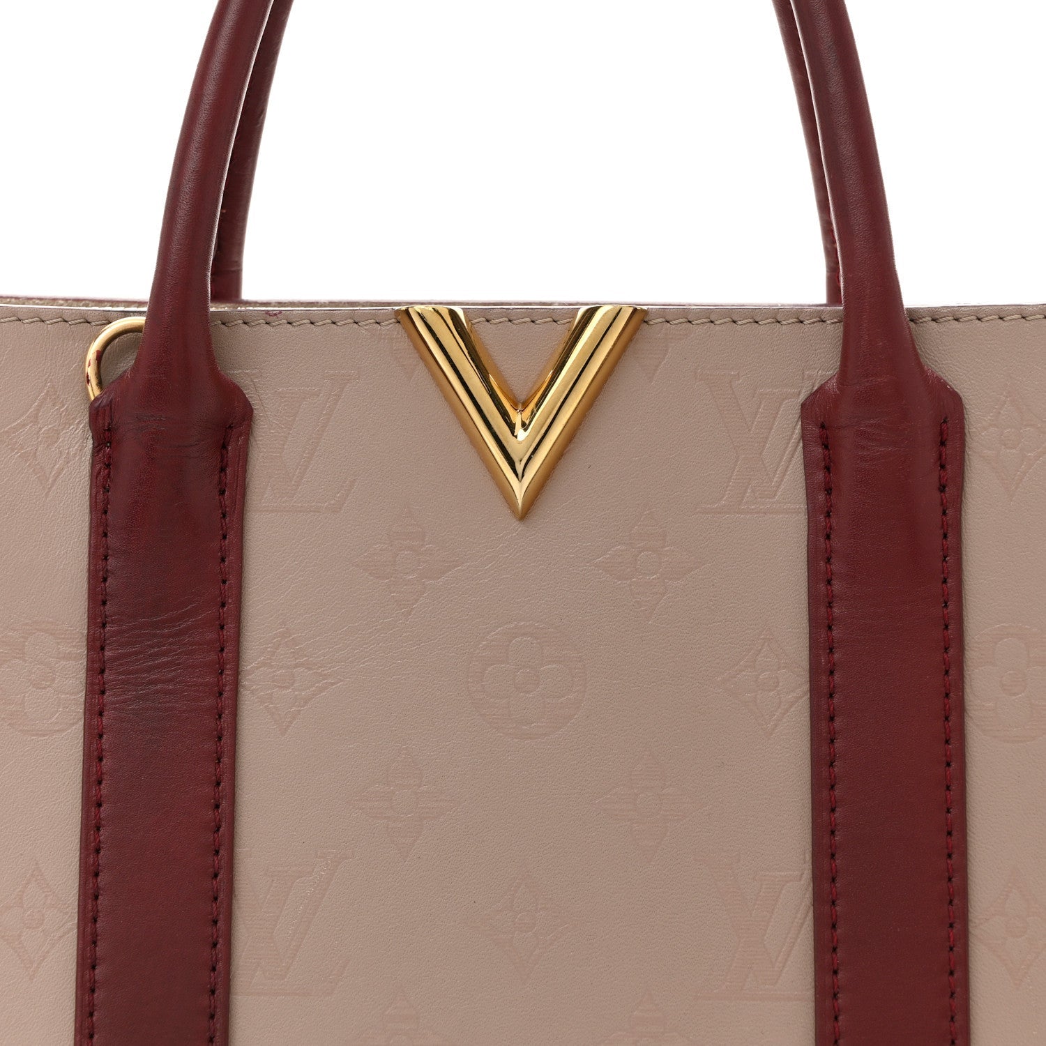 Monogram Cuir Plume Very Tote MM Mastic Raisin