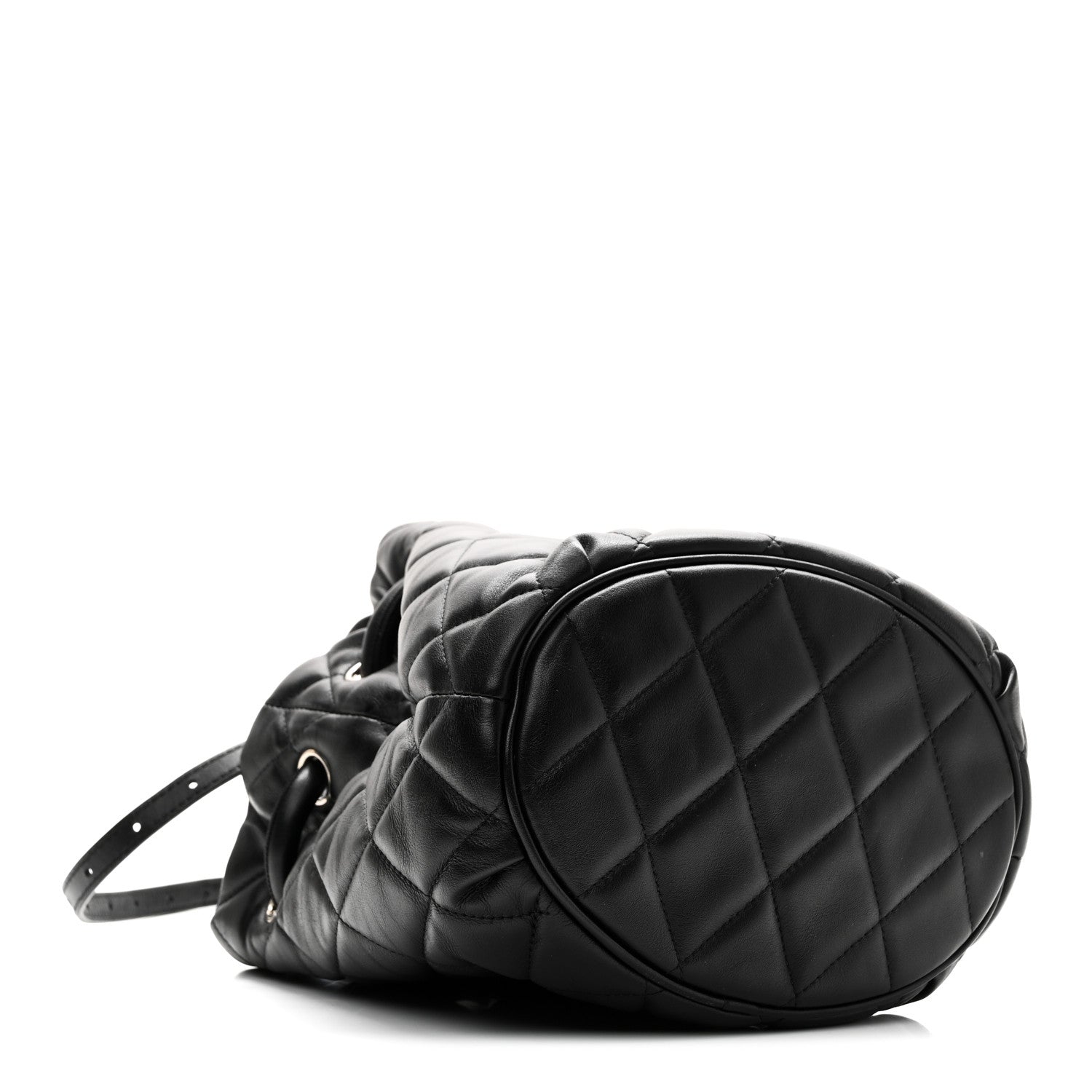 Nappa Calfskin Quilted Touch B Bucket Bag Black